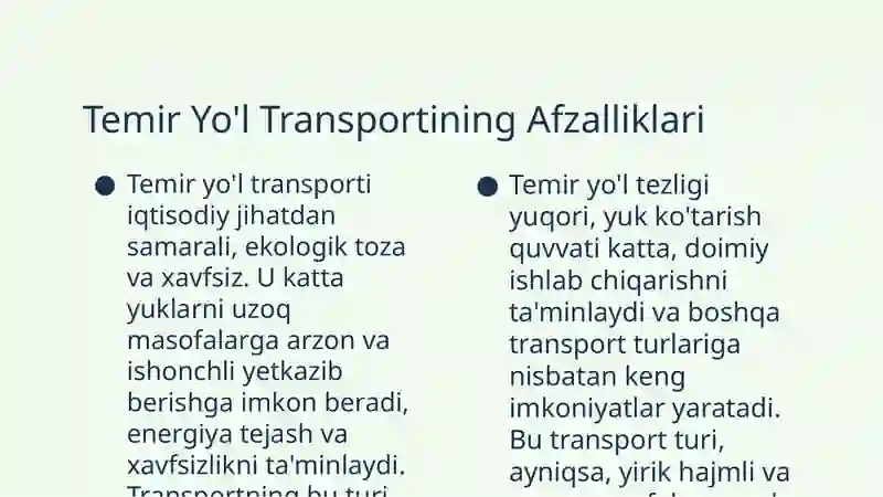 Transportning turli xil turlarida transport-logistika tizimlarining asosiy texnik-iqtisodiy xususiyatlari 3