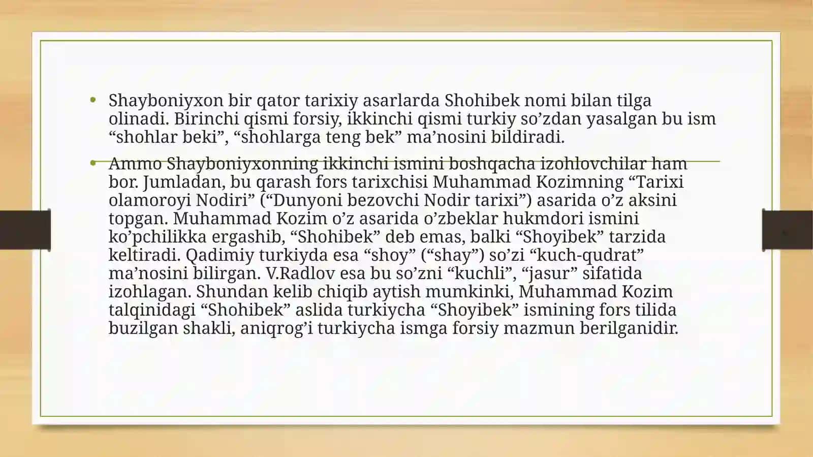 MUHAMMAD SHAYBONIYXON IJODI 3