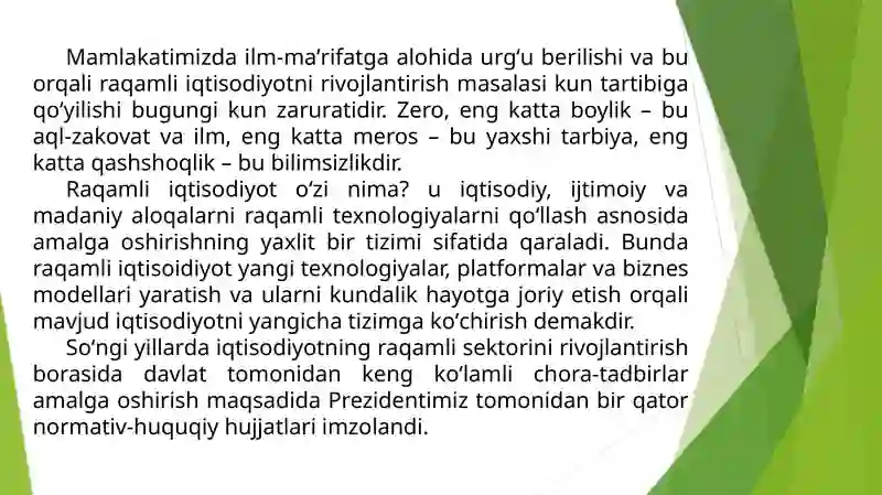 Iqtisodiyotni rivojlantirishda raqamli iqtisodiyotning roli 3