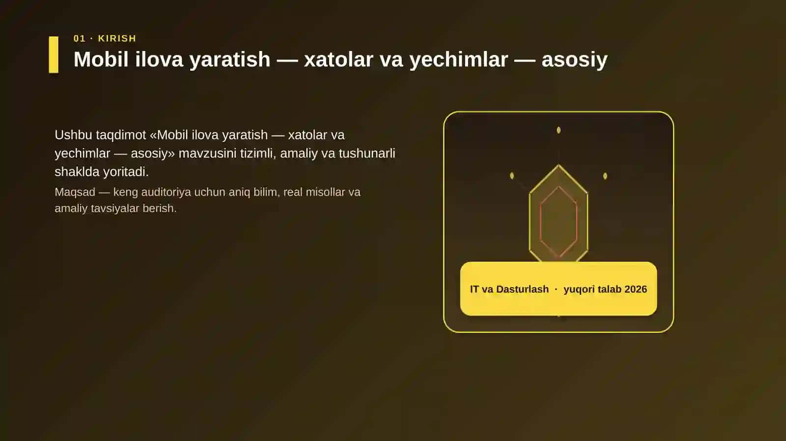 Mobil ilova yaratish — xatolar va yechimlar — asosiy 3
