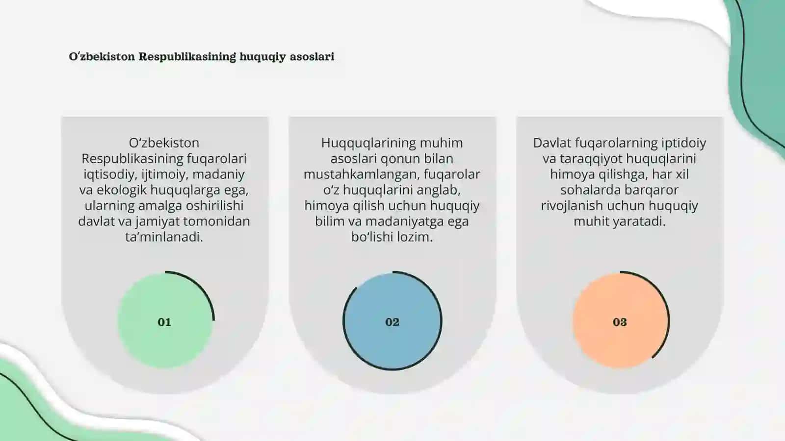 Oʻzbekiston Respublikasining fuqarolarining iqtisodiy ijtimoiy madaniy va ekologik huquqlari 3