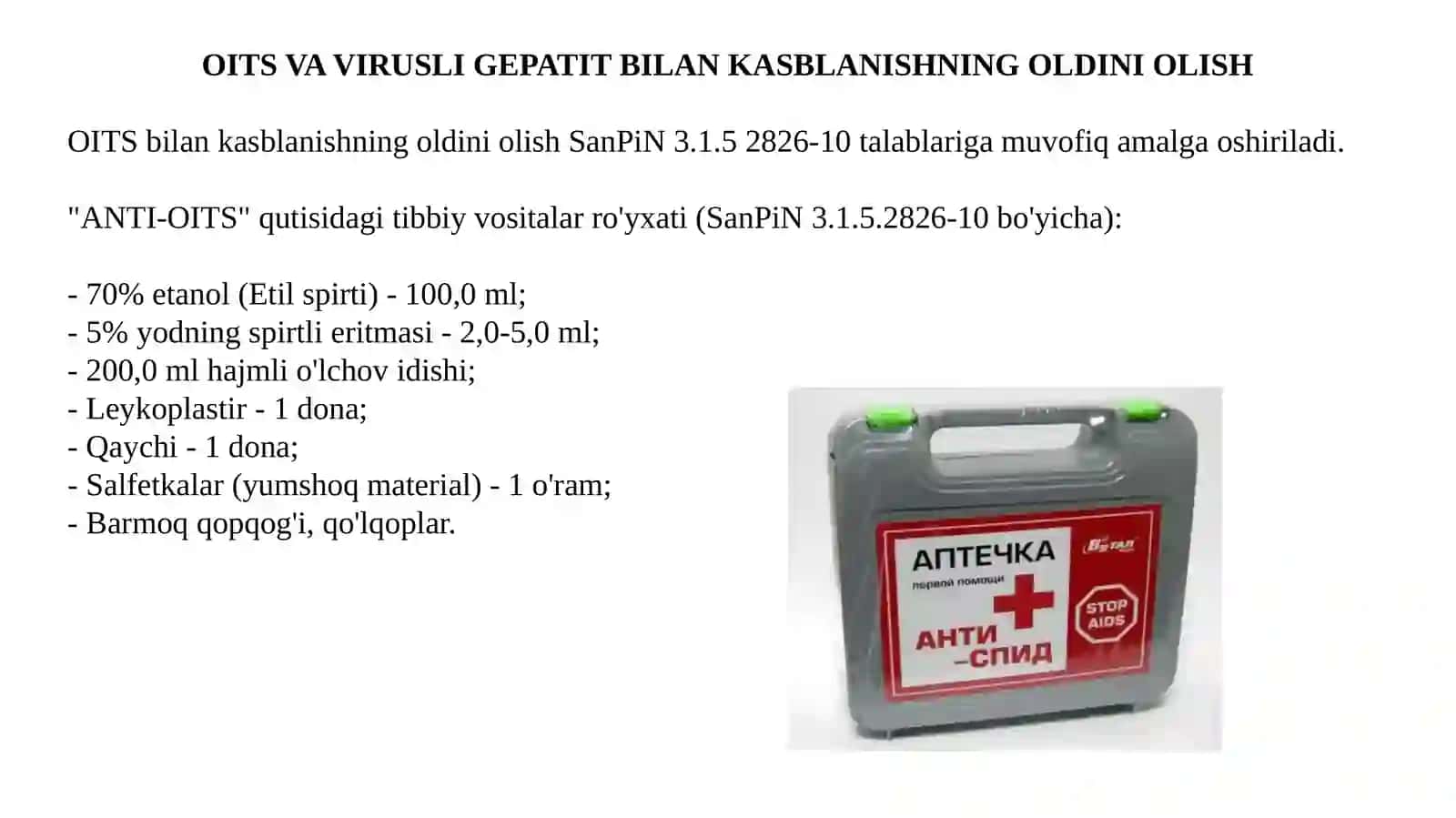 Tibbiyot xodimining kesilish va jarohatlanishdagi harakatlari 3