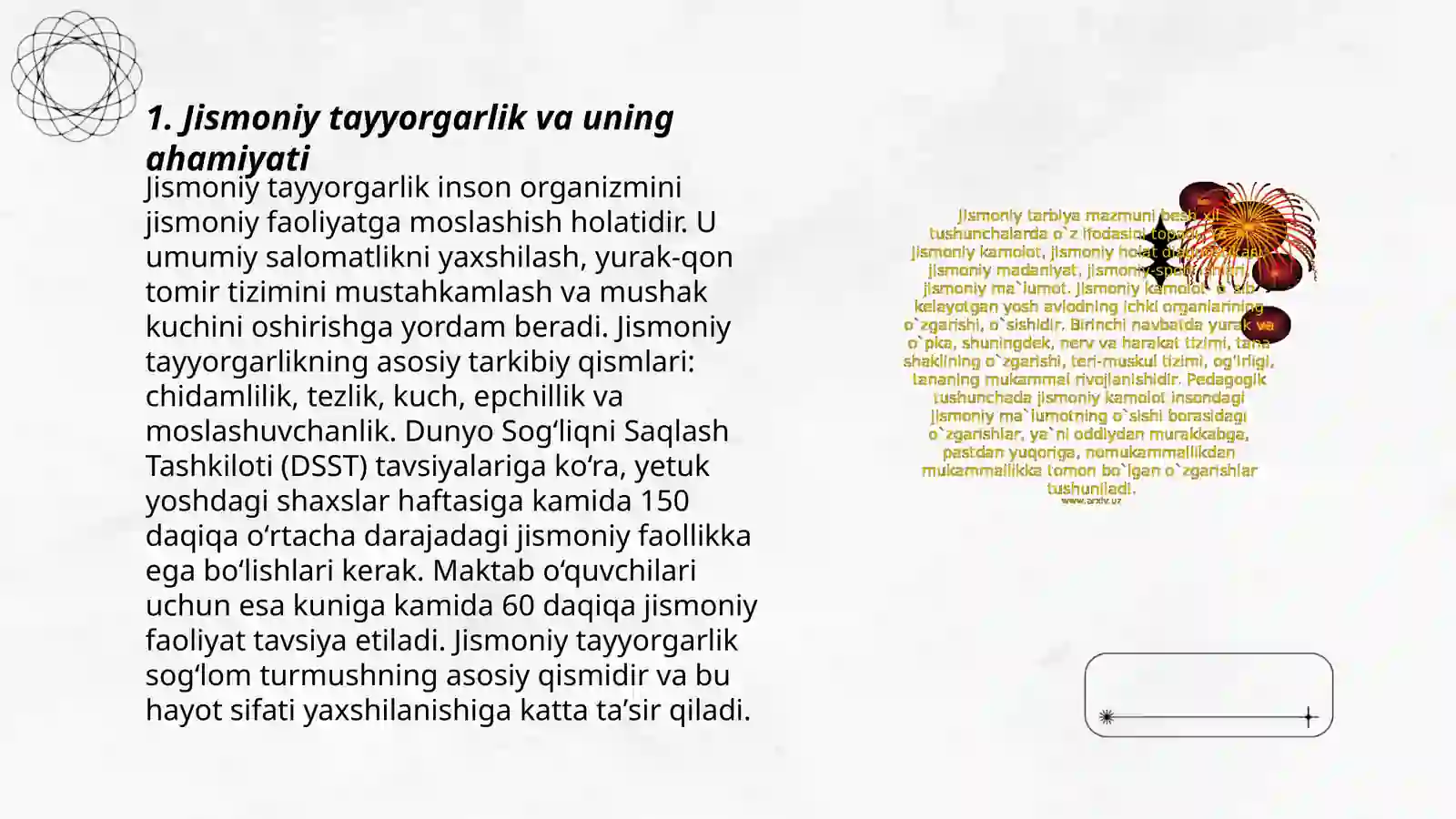 Umumiy va maxsus jismoniy tayyorgarlik haqida bilimlarni oshirish 3
