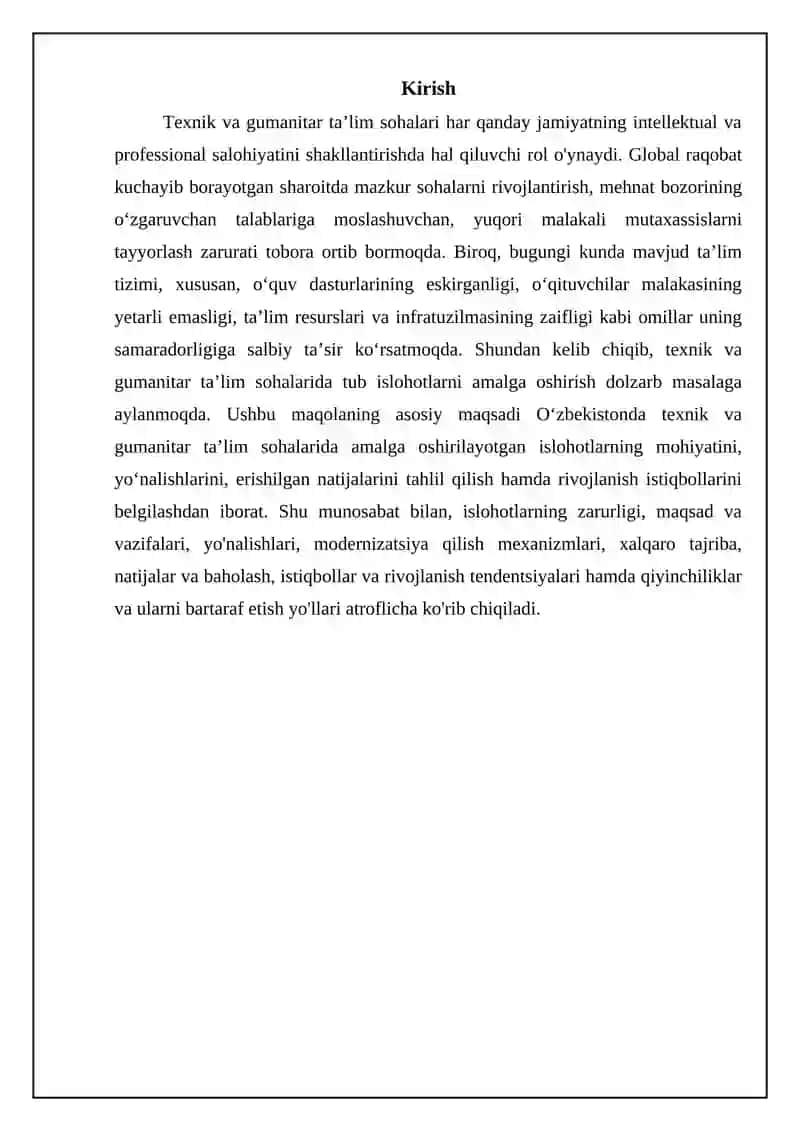 Texnik va gumanitar talim islohatlari 3