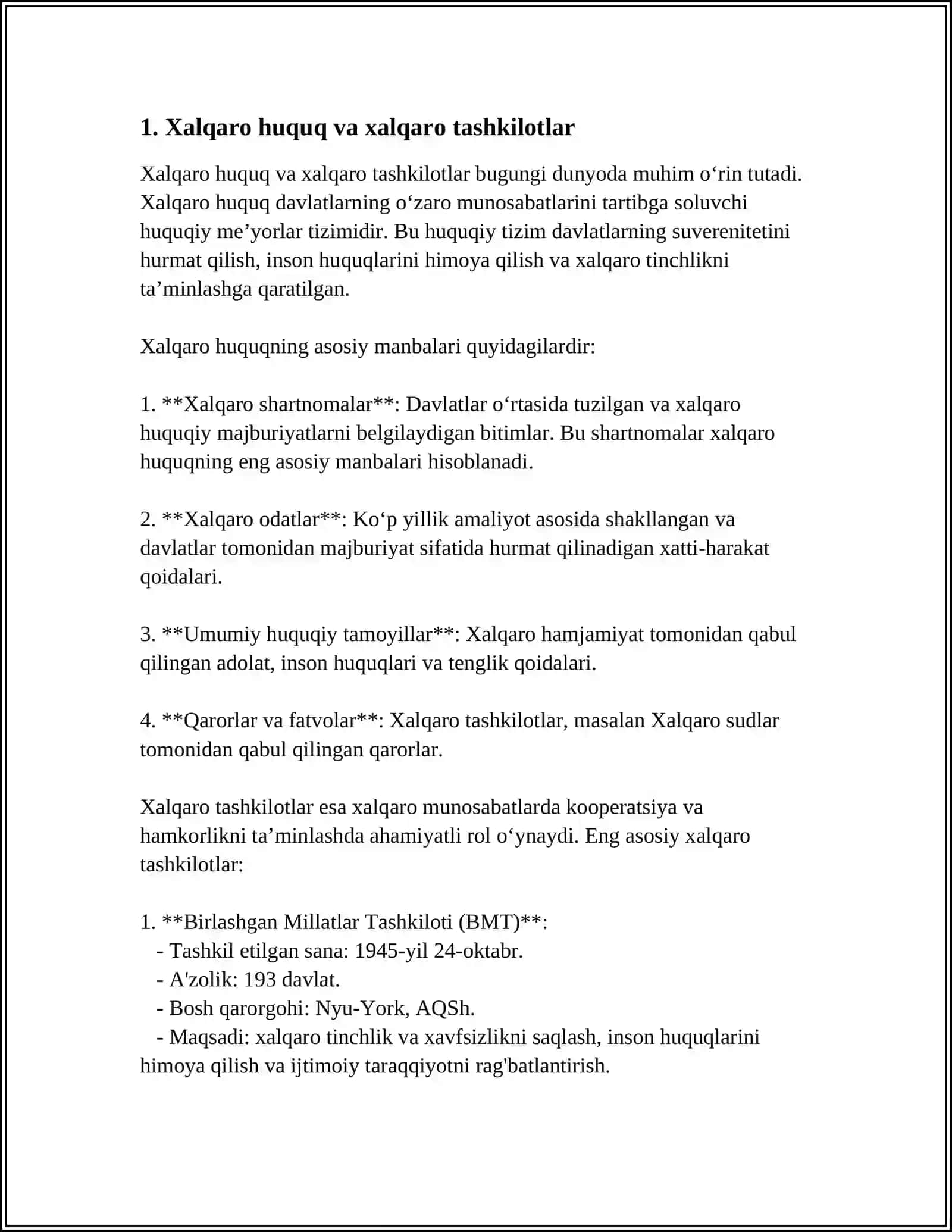 XALQARO BIRLIKLAR TIZIMA VA UNI TUZISHNING ASOSIY PRINSIPLARI 3