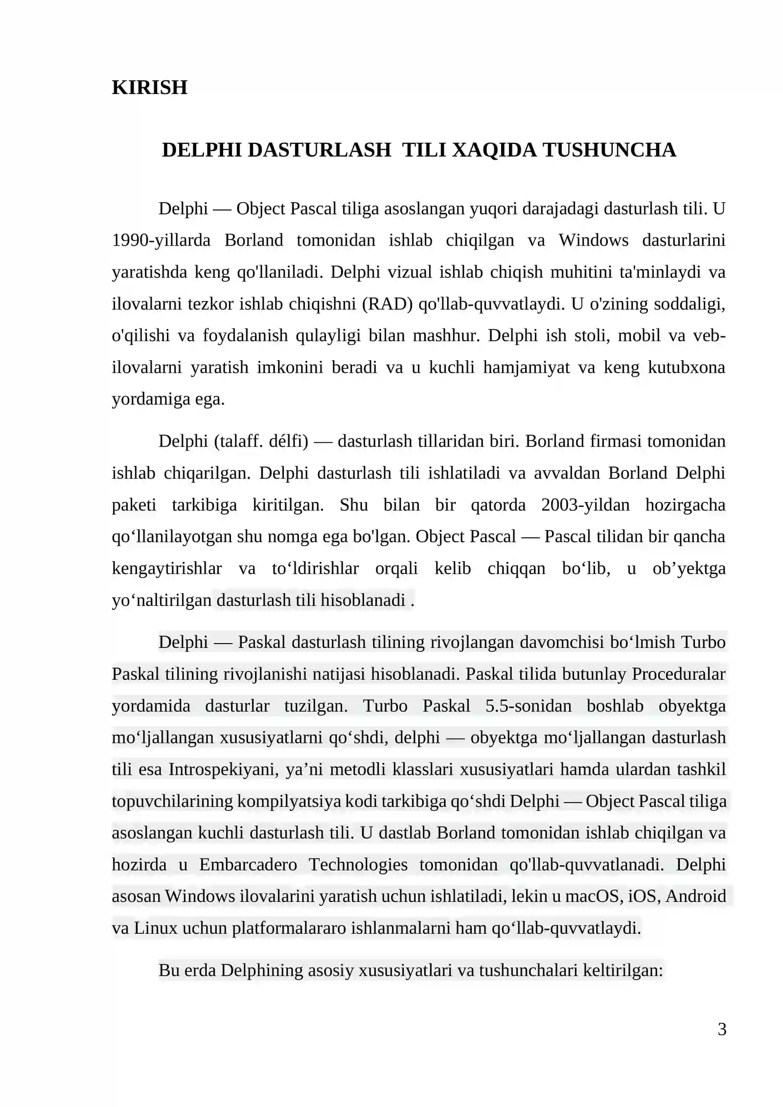 Delphi dasturlash tilida sodda masalalarni dasturlash 3