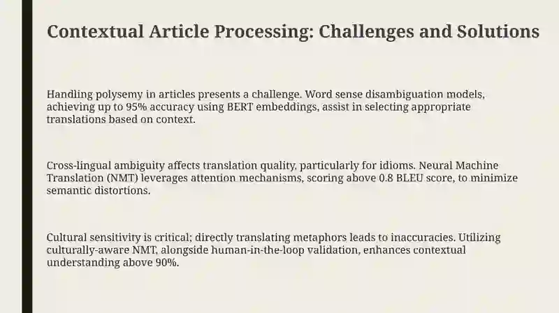 Contextual Article Processing: Challenges and Solutions 3