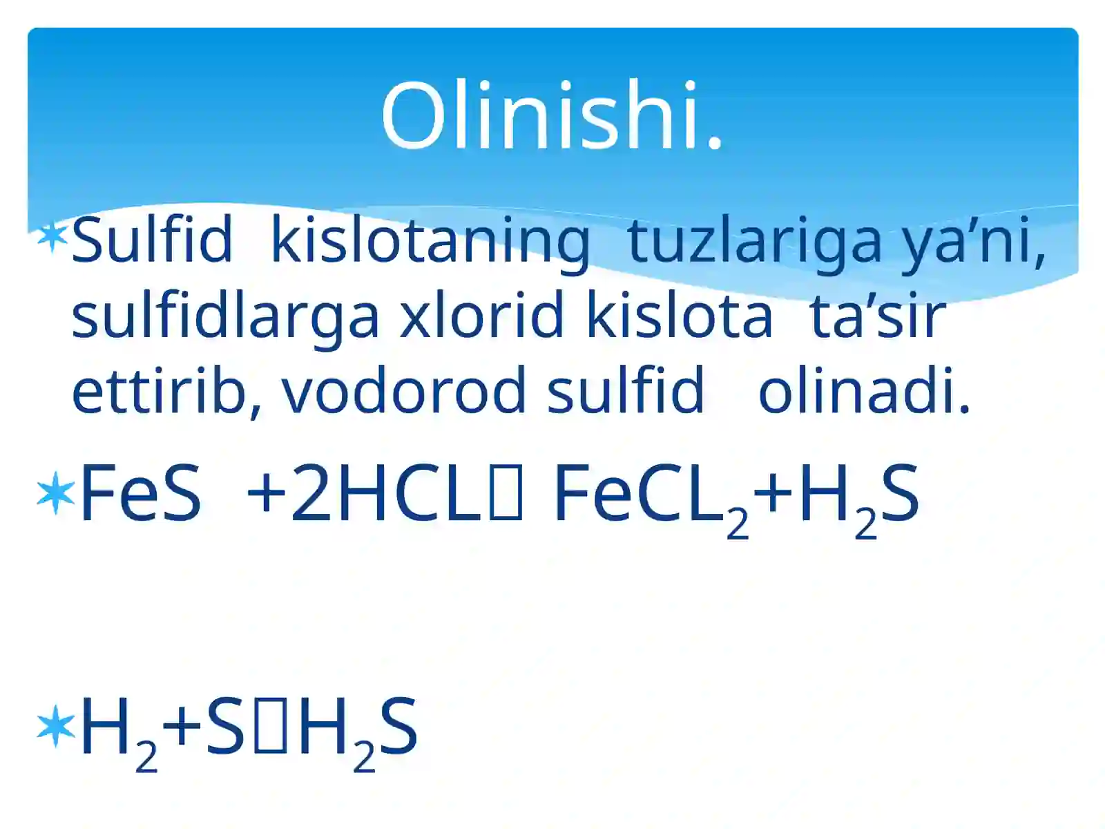 Oltingugurtnin vodorodli birikmalar 3