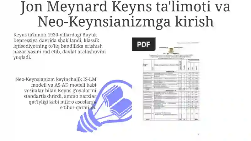 Jon Meynard Keyns ta'limoti va Neo-Keynsianizm asoslari 3
