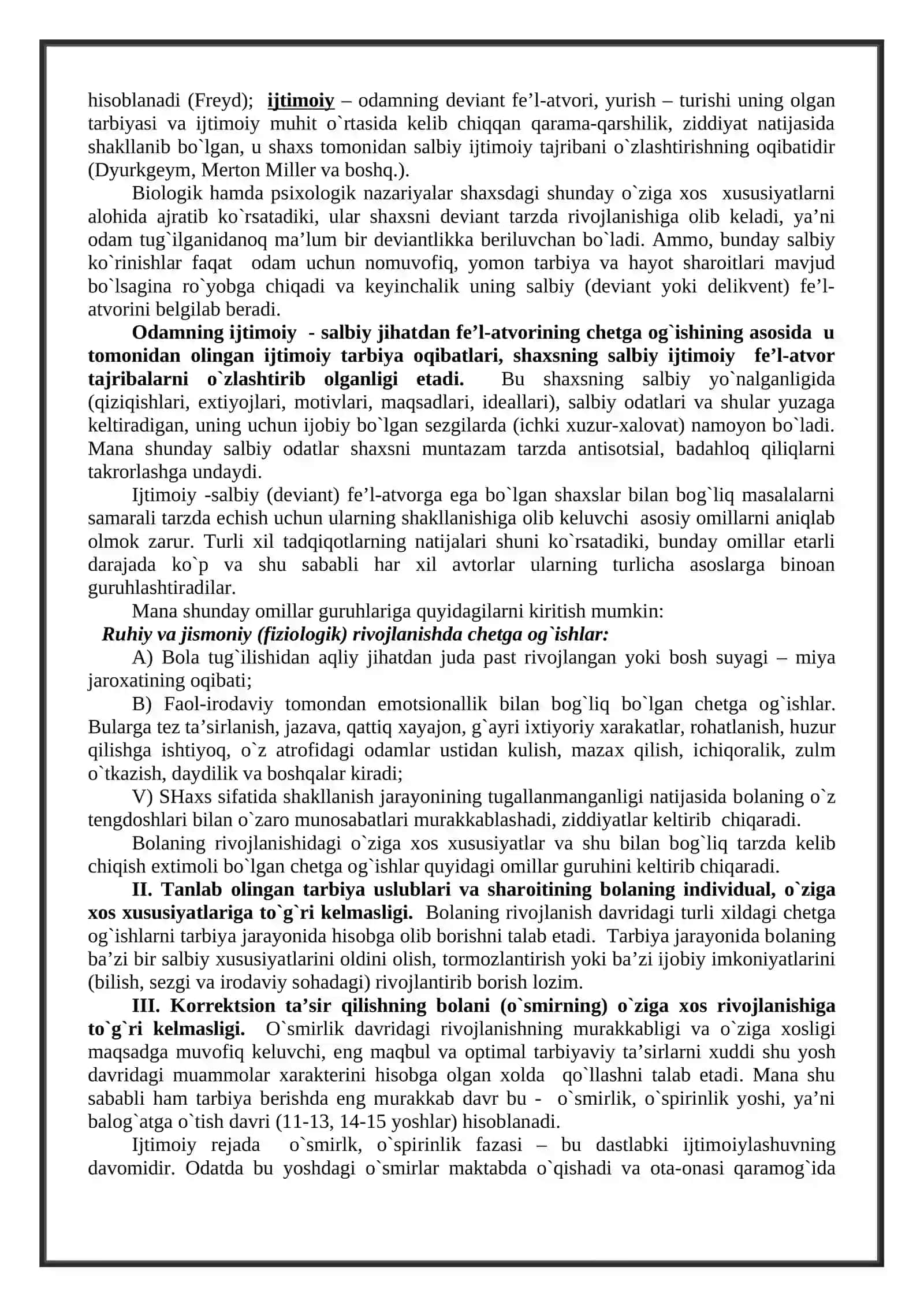 BOLALARDA DEVIANT XULQNI NOMOYON BO'LISH SHAKLLARI 3