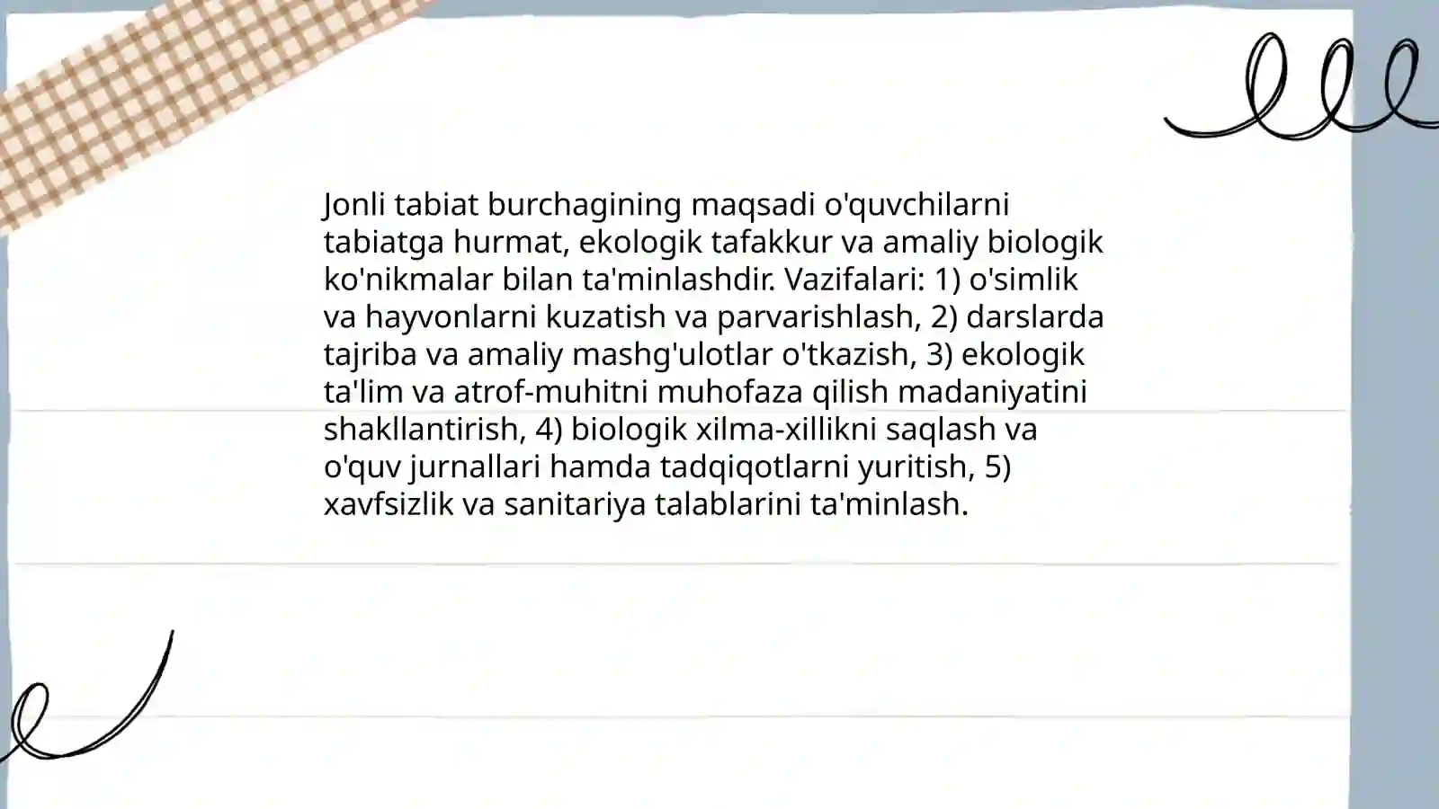 Jonli tabiat burchagi 3