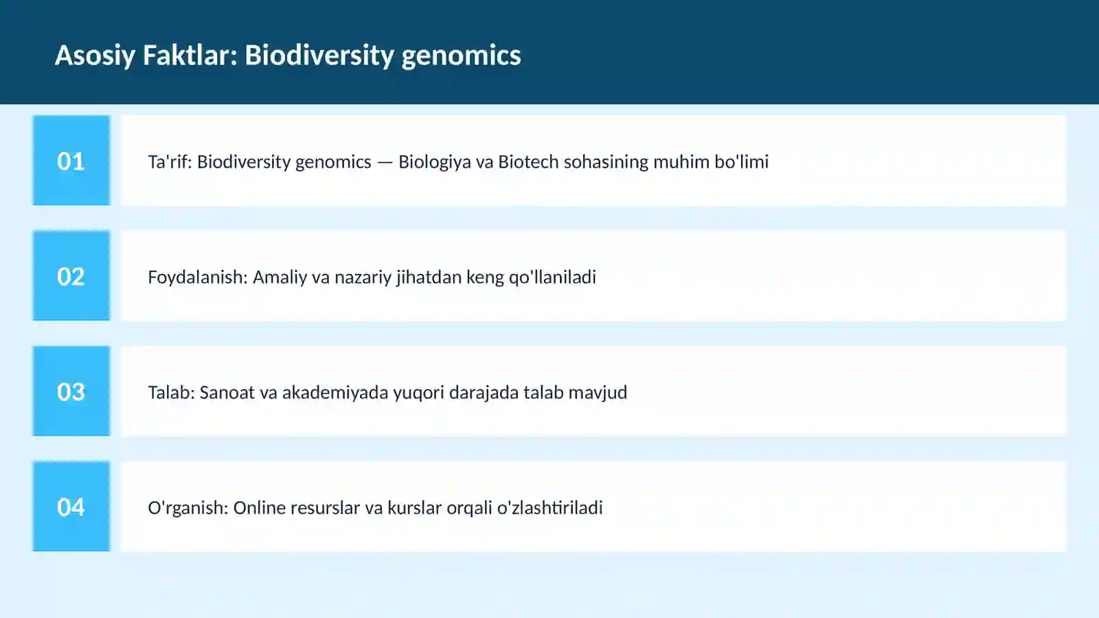Biodiversity genomics 3