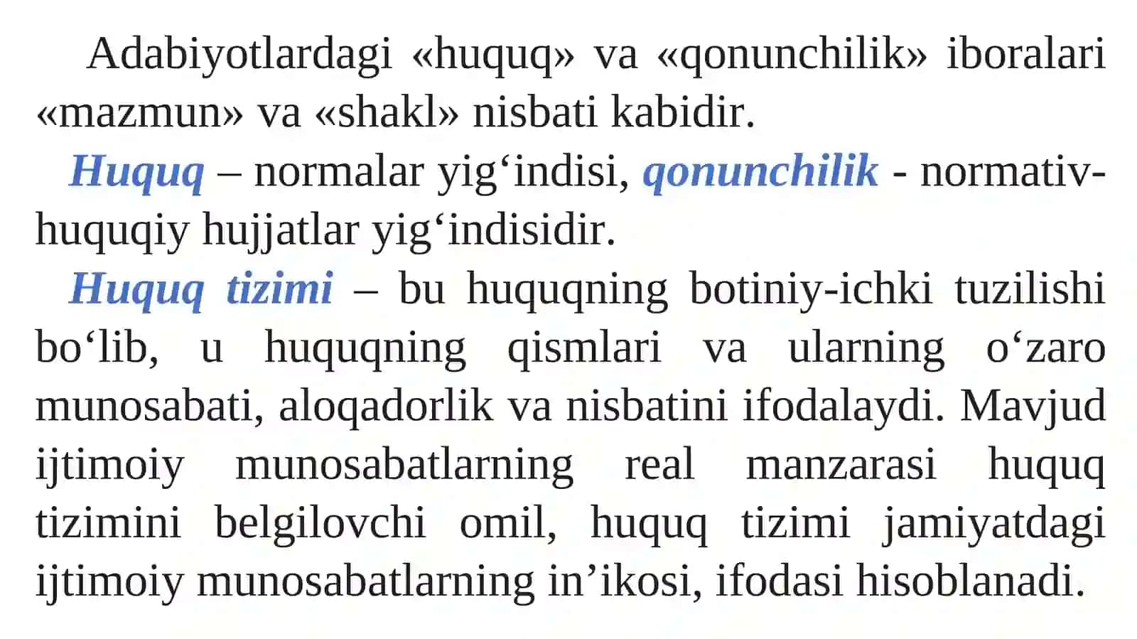 HUQUQ TIZIMI VA QONUNCHILIK TIZIMI. QONUNCHILIKNI TIZIMLASHTIRISH 3