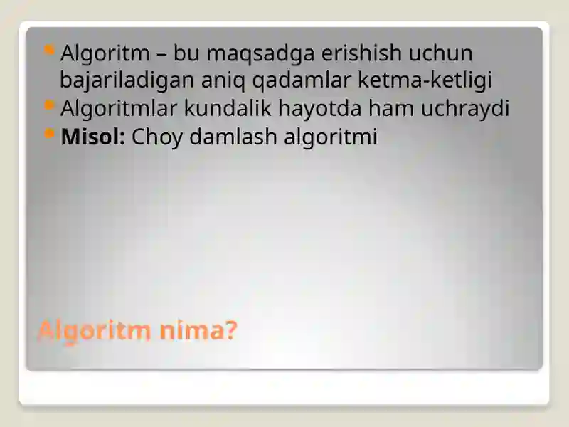 Takrorlash algoritmi (Loop) 3
