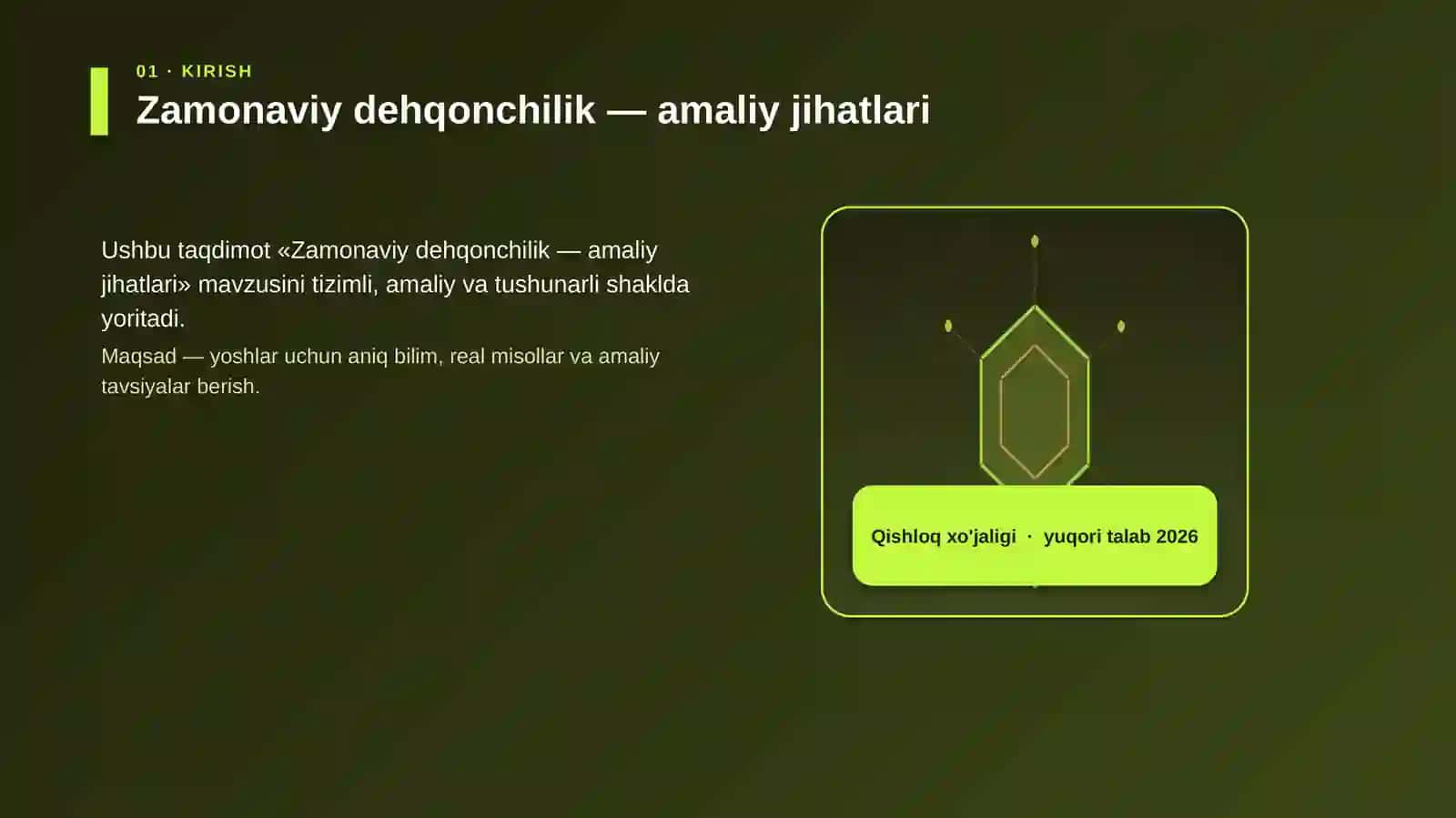 Zamonaviy dehqonchilik — amaliy jihatlari 3