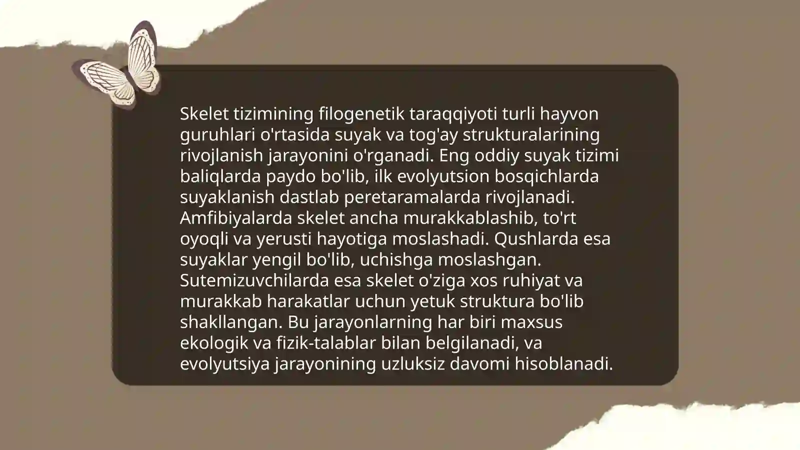 Skelet tizimi filogenezi va buzilishlari 3