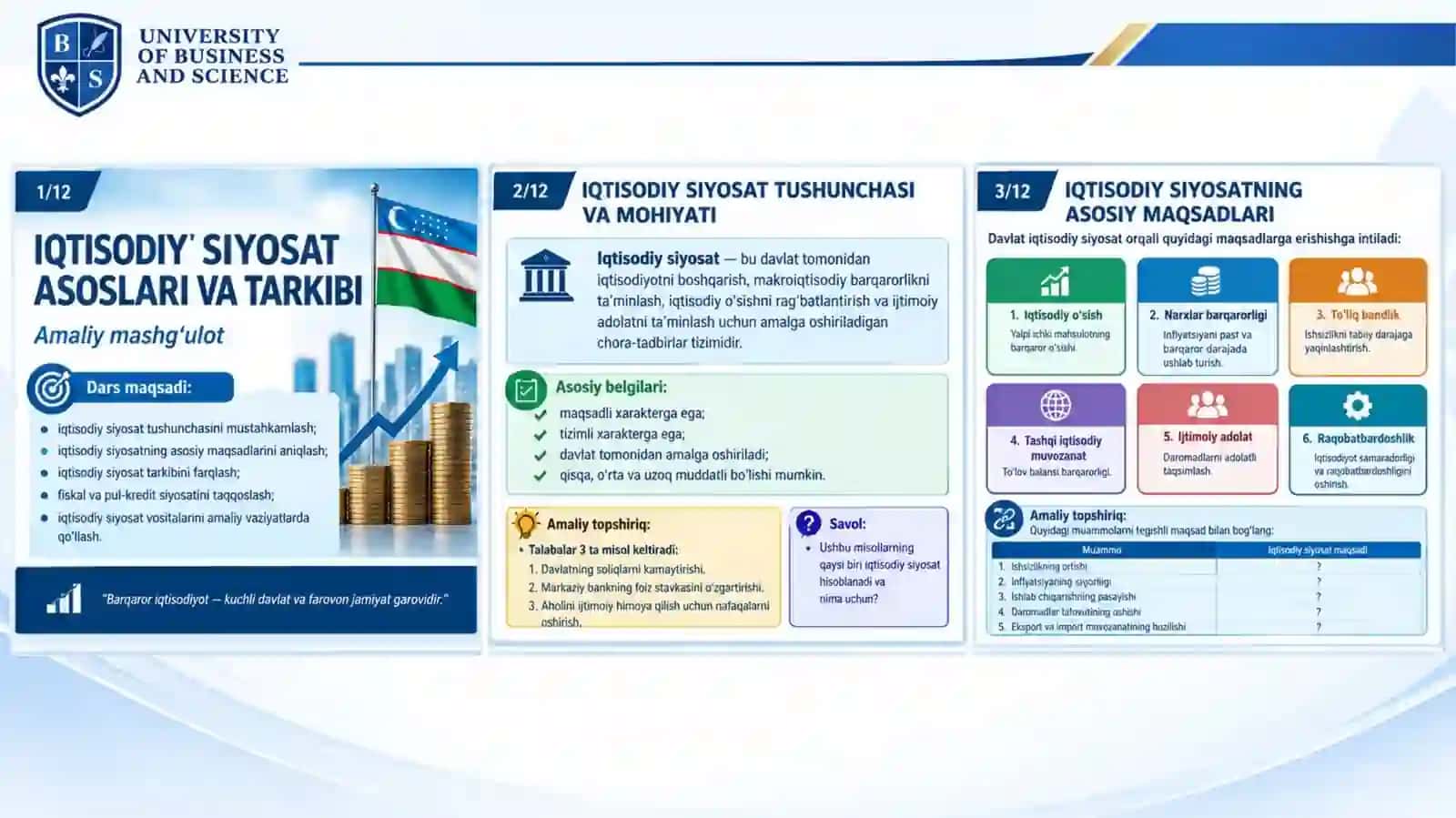 IQTISODIY SIYOSAT ASOSLARI VA TARKIBI 3
