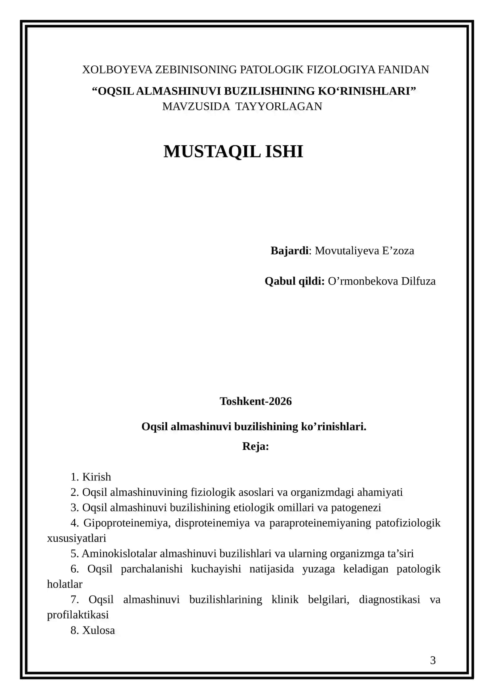 Oqsil almashinuvi buzilishlarining klinik belgilari, diagnostikasi va profilaktikasi 3