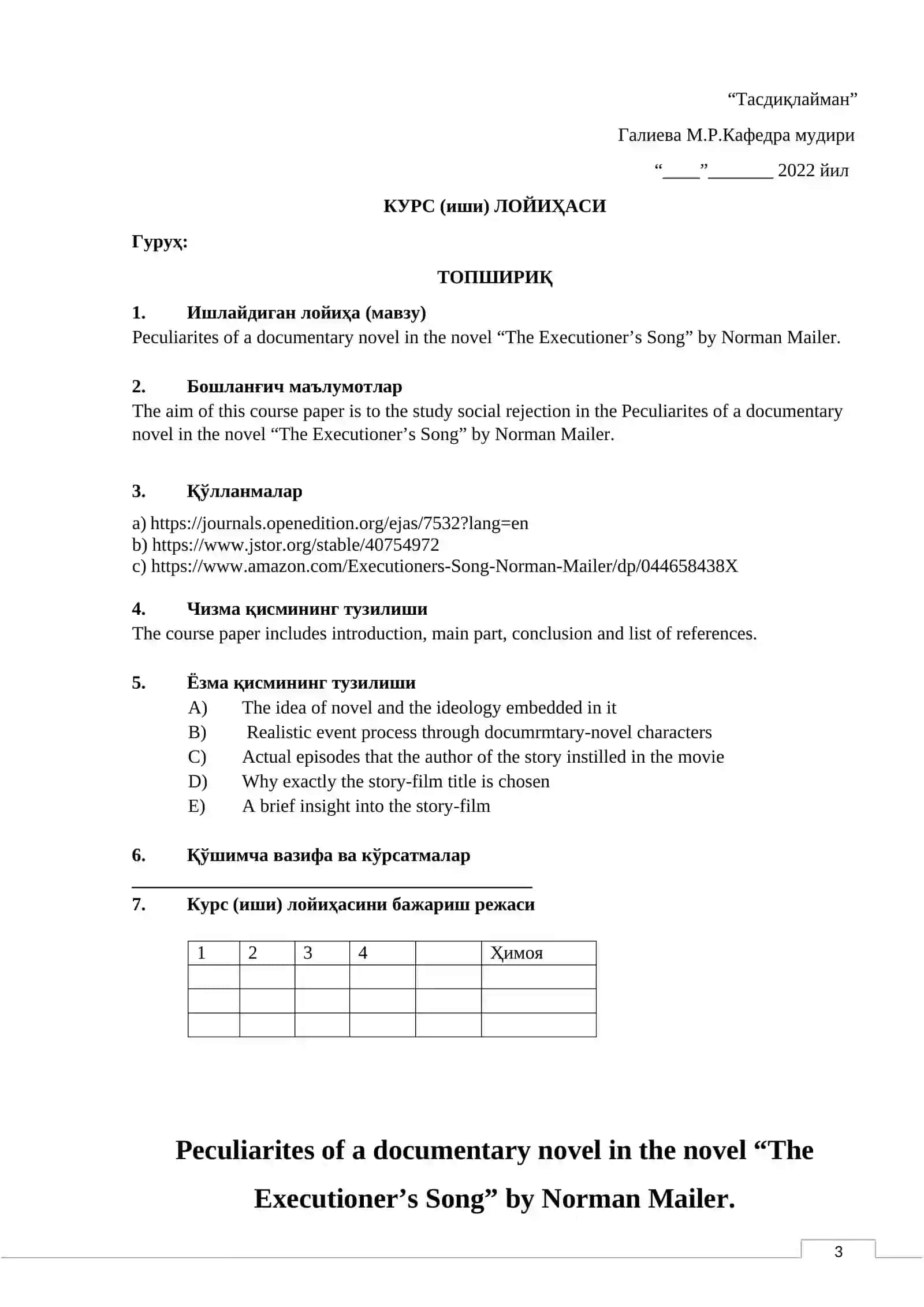 KURS (ishi) LOYIHASI 3