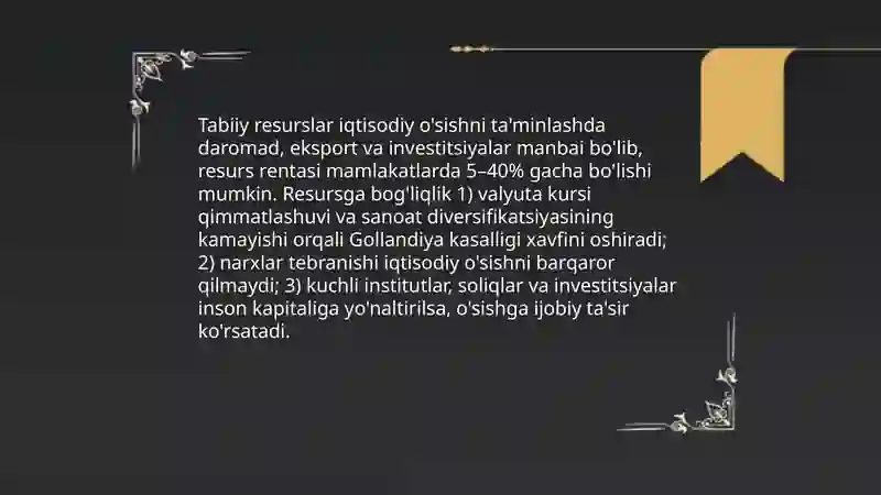 Tabiiy resurslar va iqtisodiy o'sish 3