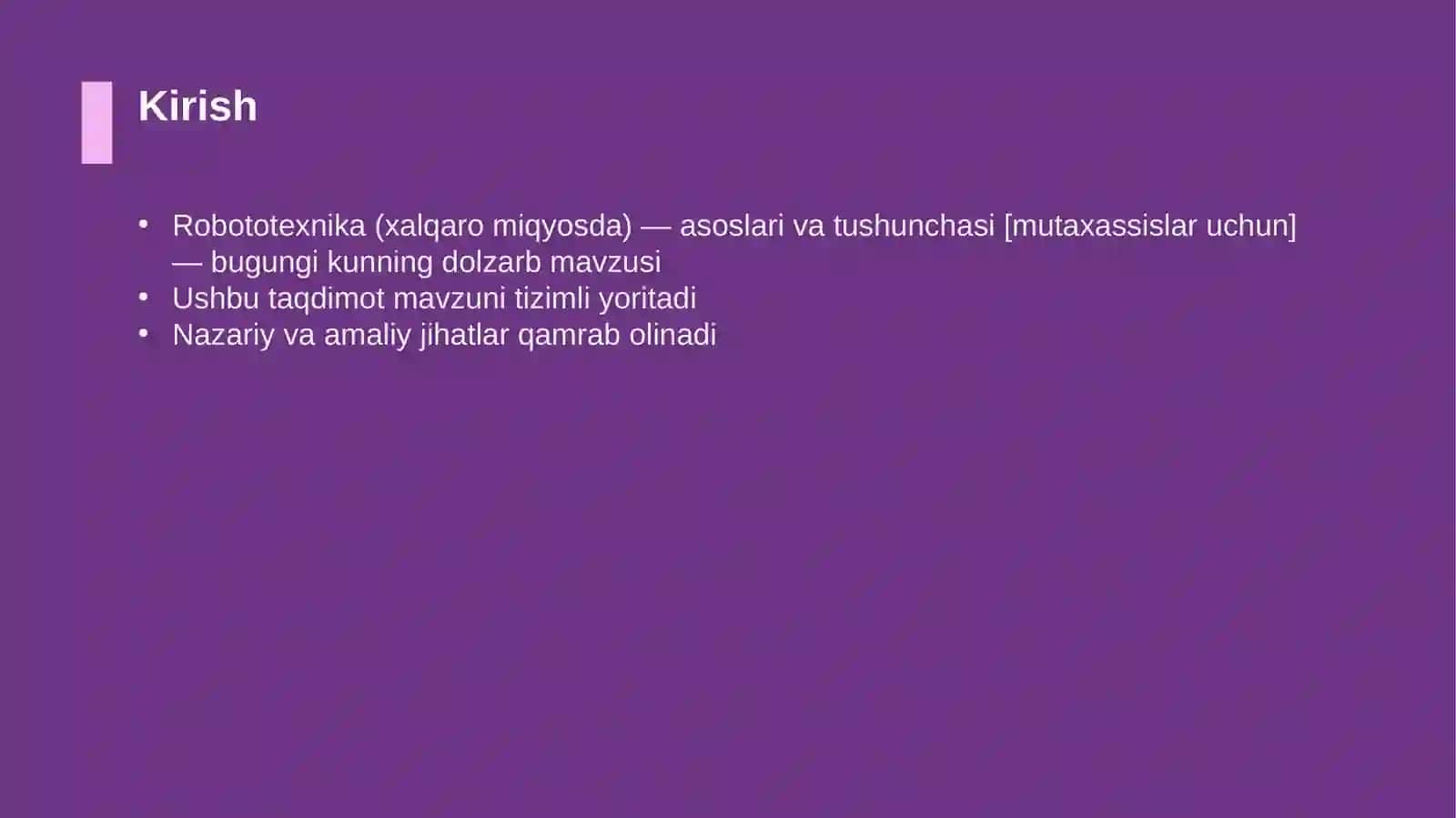 Robototexnika (xalqaro miqyosda) — asoslari va tushunchasi [mutaxassislar uchun] 3