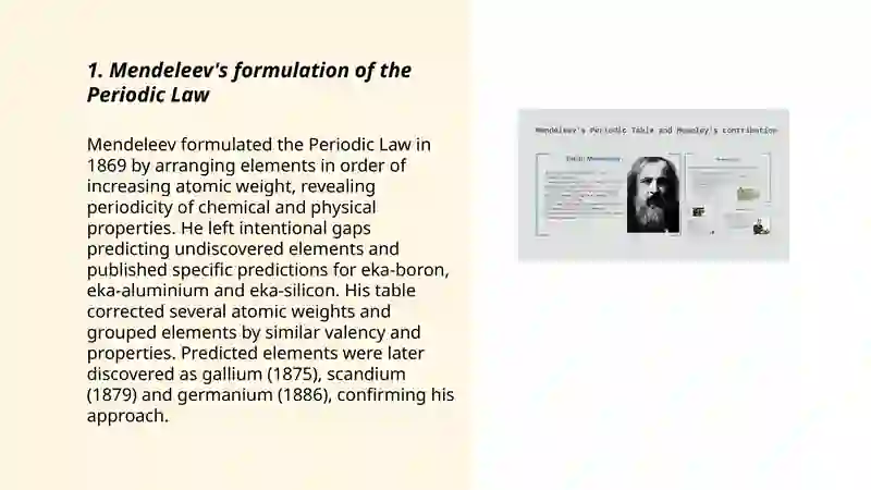 Mendeleev's Contribution to Chemistry 3