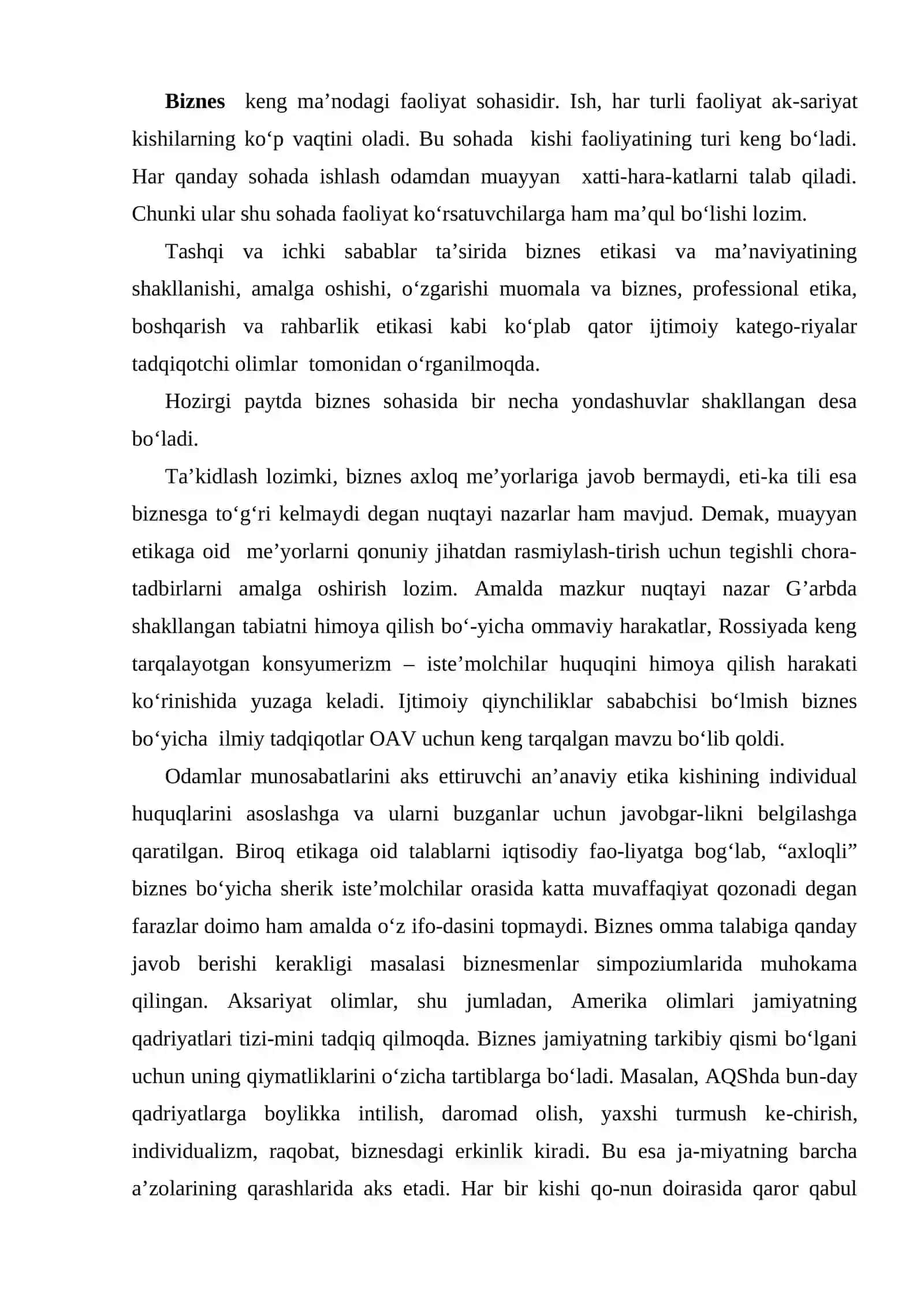 Biznes etikasi va ma’naviyati - ilmiy bilimlar sohasi sifatida 3