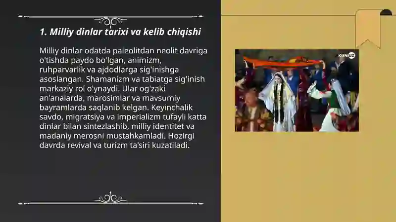 Milliy dinlar haqida 3