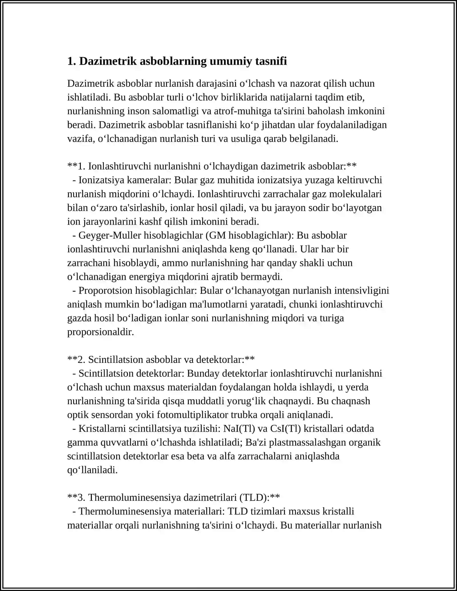 DAZIMETRIK ASBOBLAR TASNIFI 3