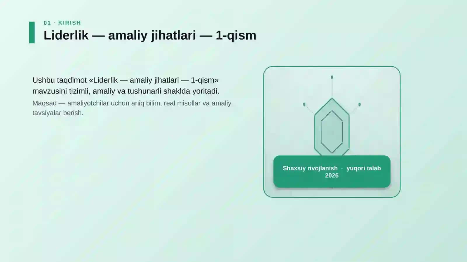 Liderlik — amaliy jihatlari — 1-qism 3