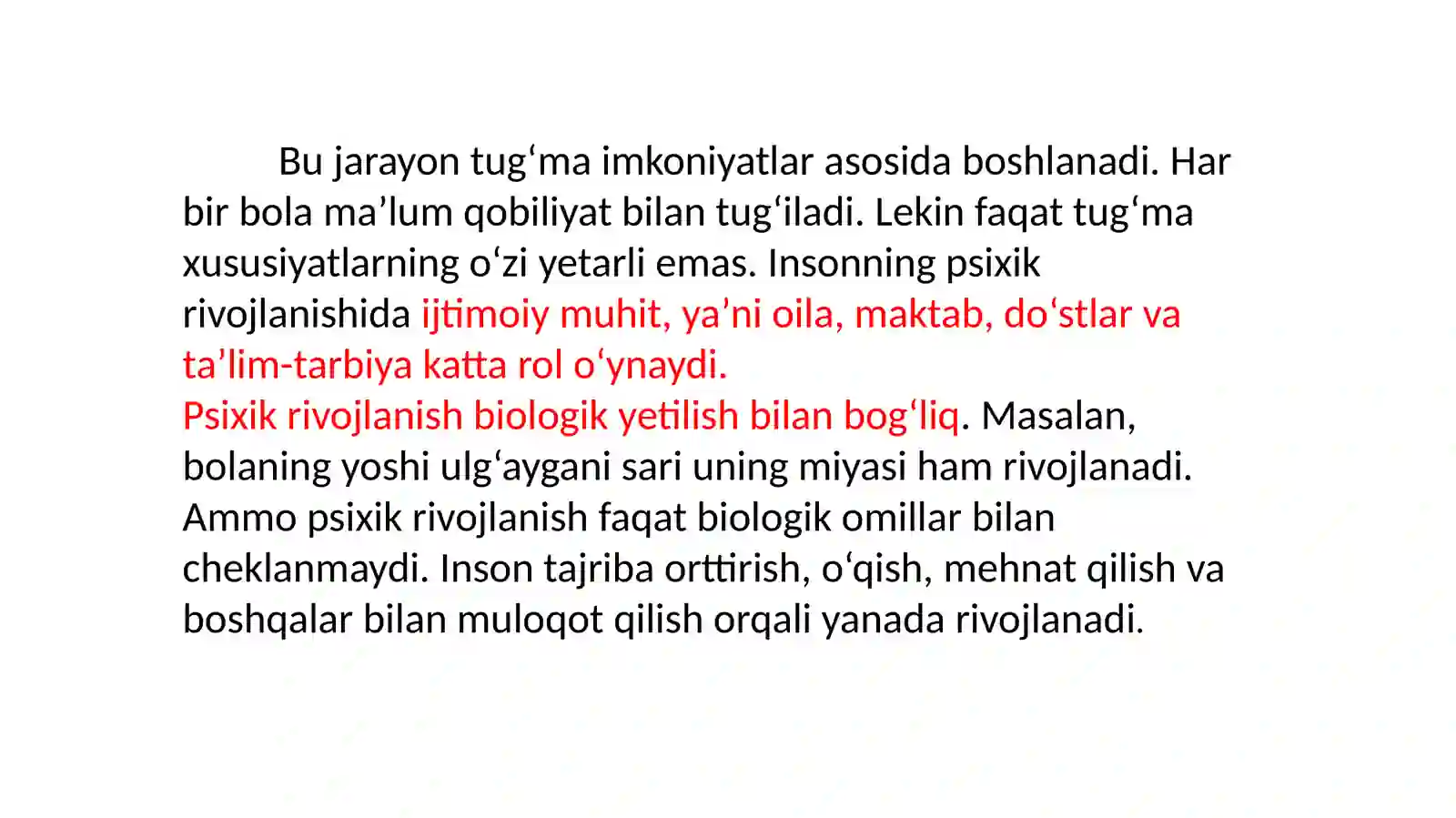 7-mavzu.Psixikrivojlanishiningumumiyvaxususiyqonuniyatlari 3
