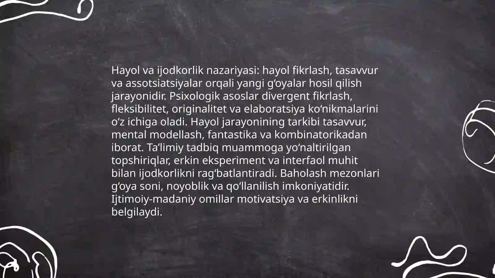 Hayol va Ijodkorlik: Nazariy Asoslar 3