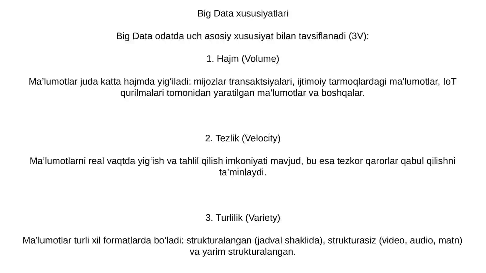 Zamonaviy biznesdagi BigData xususiyatlari va roli 3