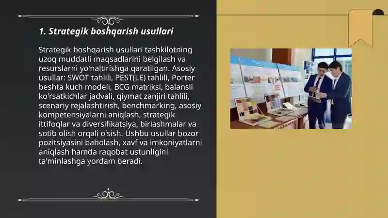 Tadbirkorlik subyektlarini boshqarish usullari 3