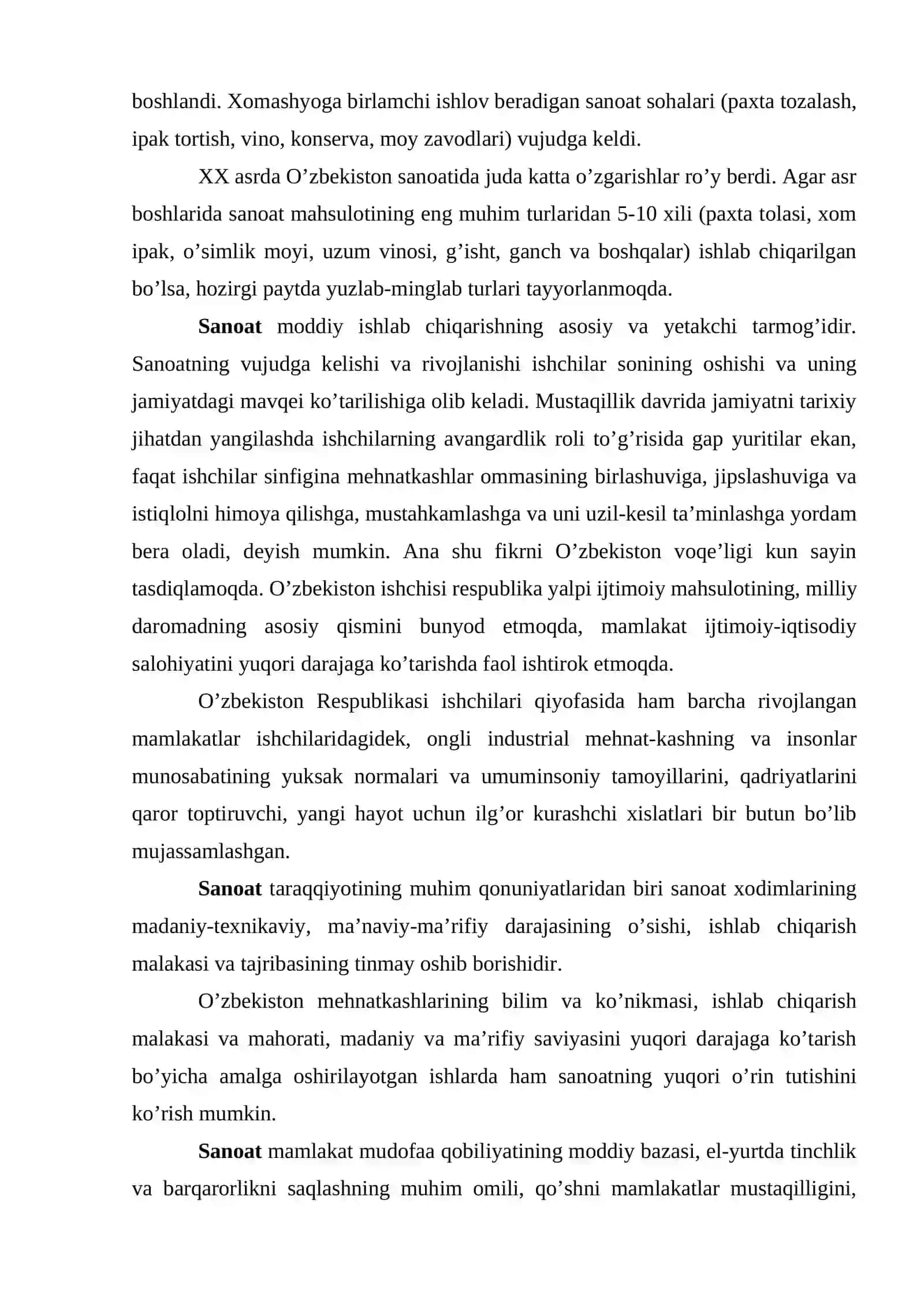 Sanoatning ta’rifi va tavsifi 3