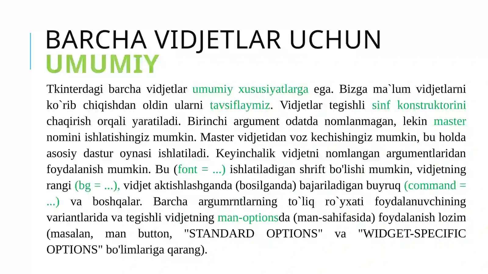 Tkinterda Asosiy Vidjetlar 3