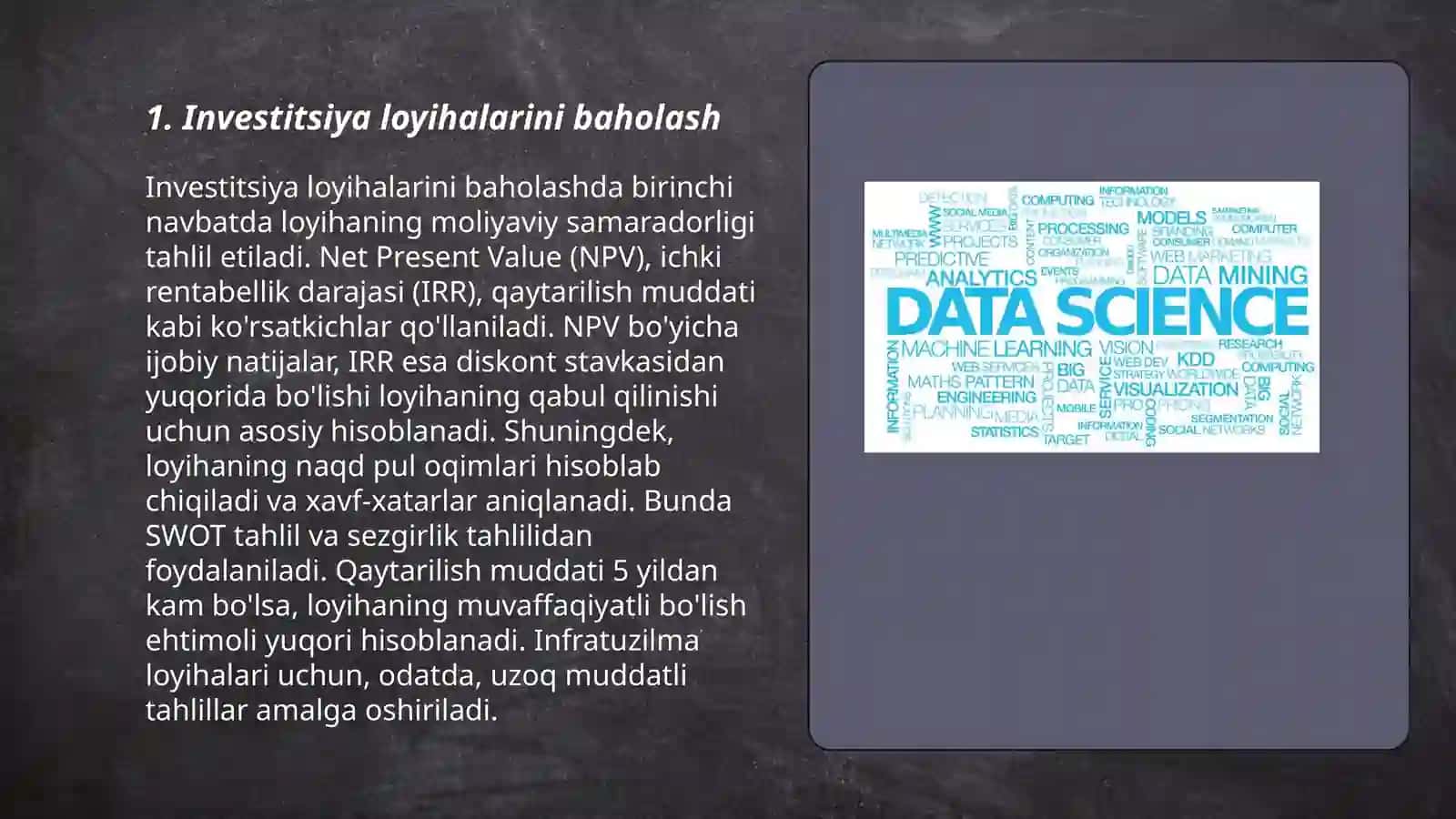 Investitsiya Loyihalarini boshqarish fanlararo fansifatida 3
