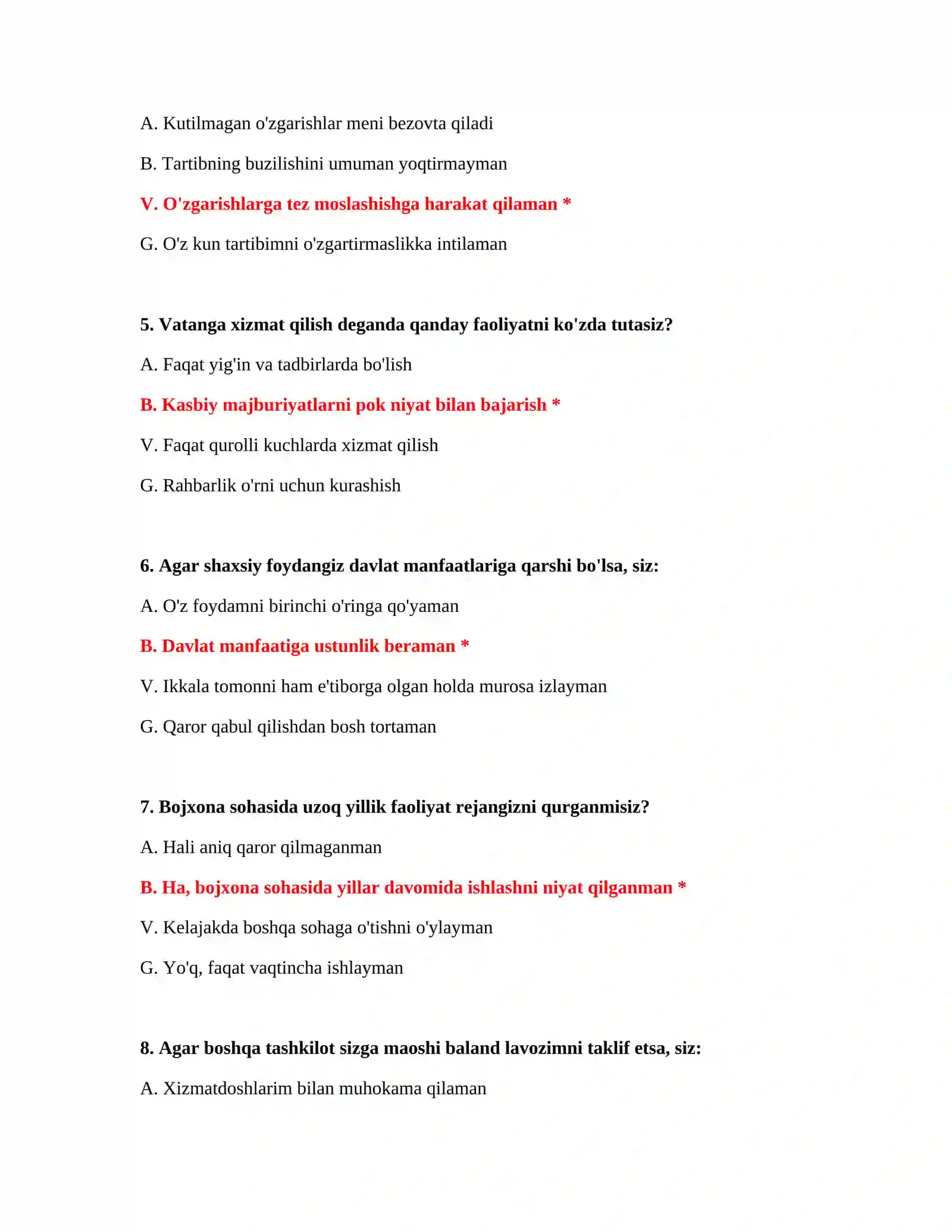 Bojxona ishga kirish 100 ta test 3