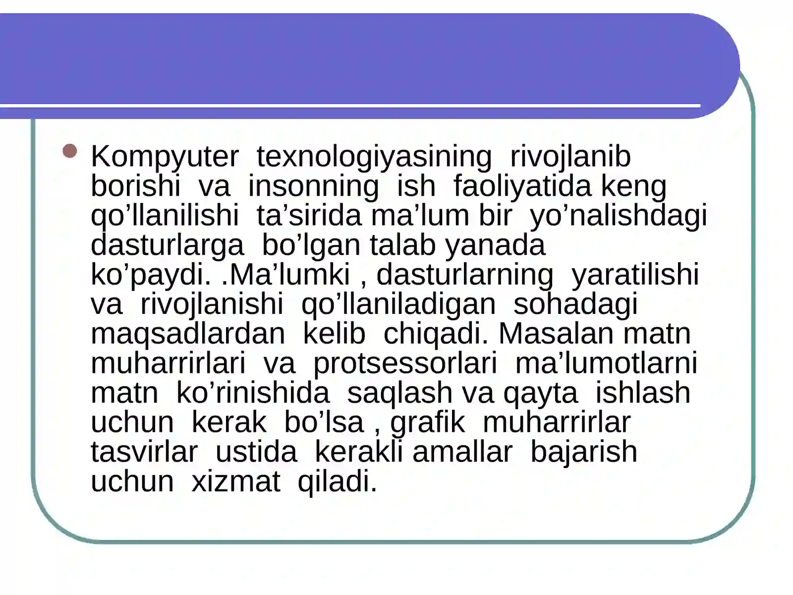 Jadvalli protsessor bilan ishlash.ppt 3