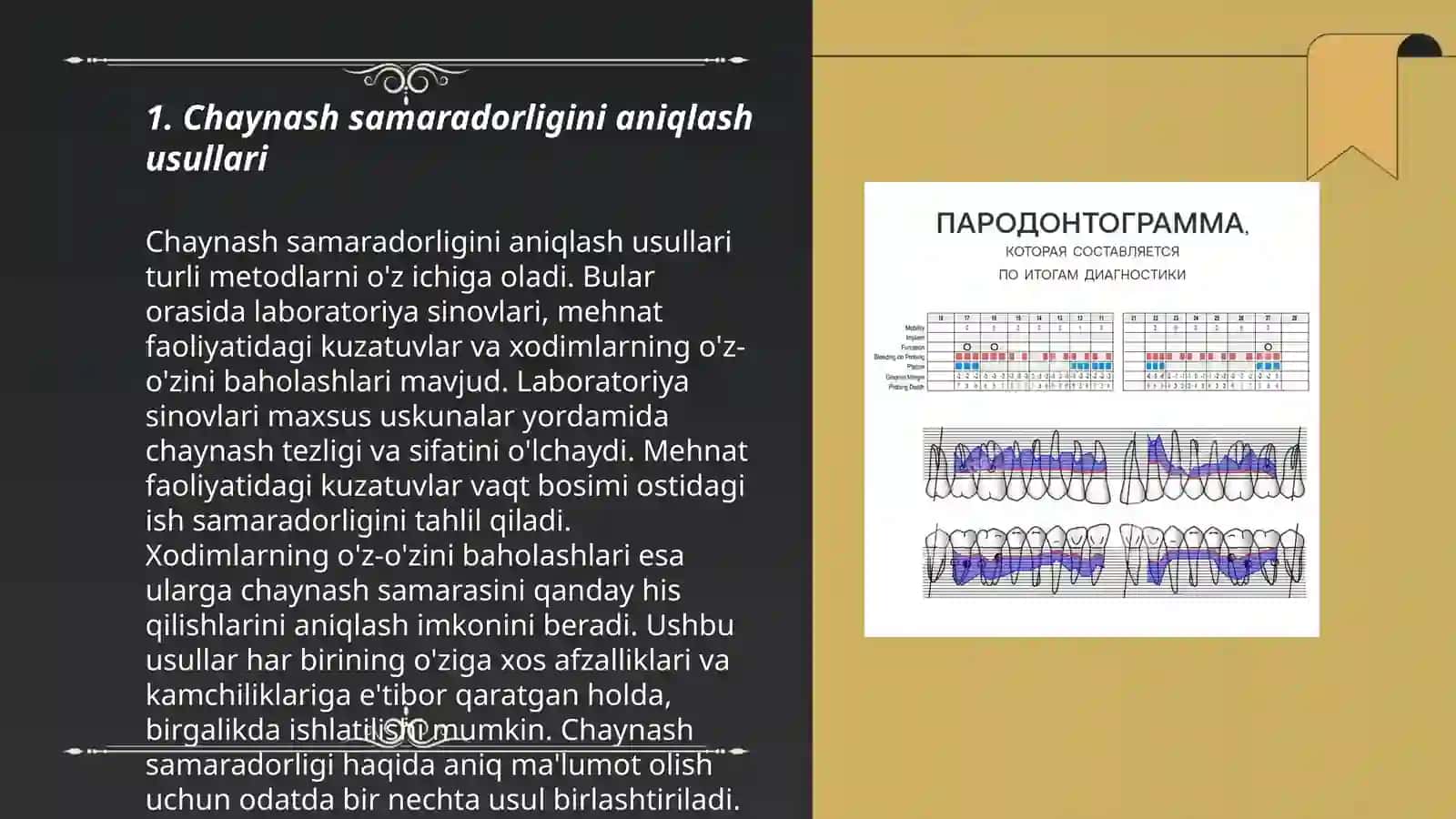 Chaynash samaradorligini aniqlash sinamalari 3