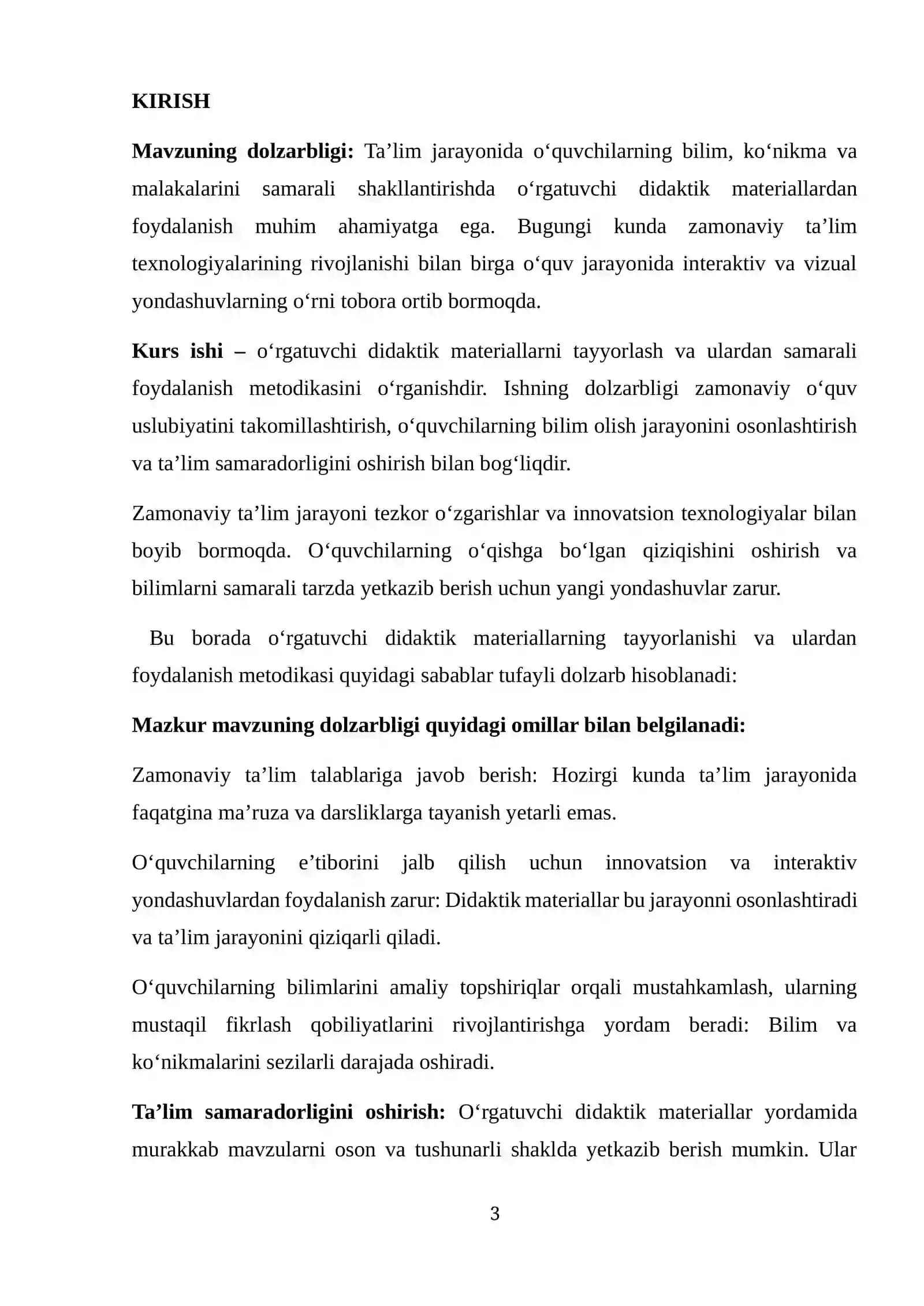 O‘RGATUVCHI DIDAKTIK MATERIALLAR TAYYORLASH VA FOYDALANISH METODIKASI 3