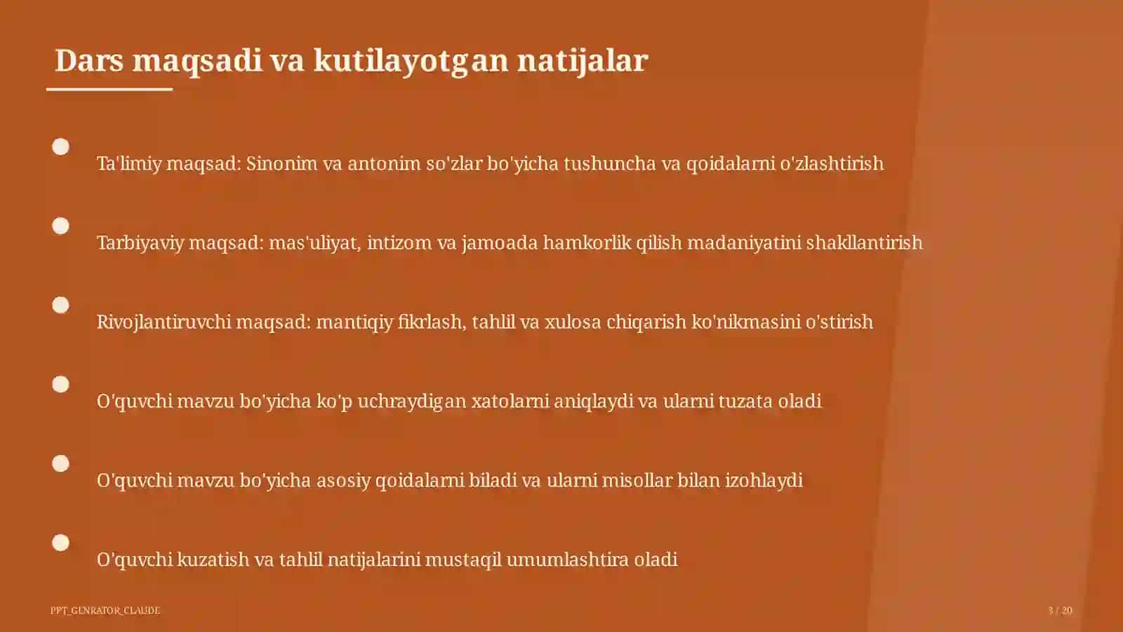 Sinonim va antonim so'zlar (3-sinf) 3