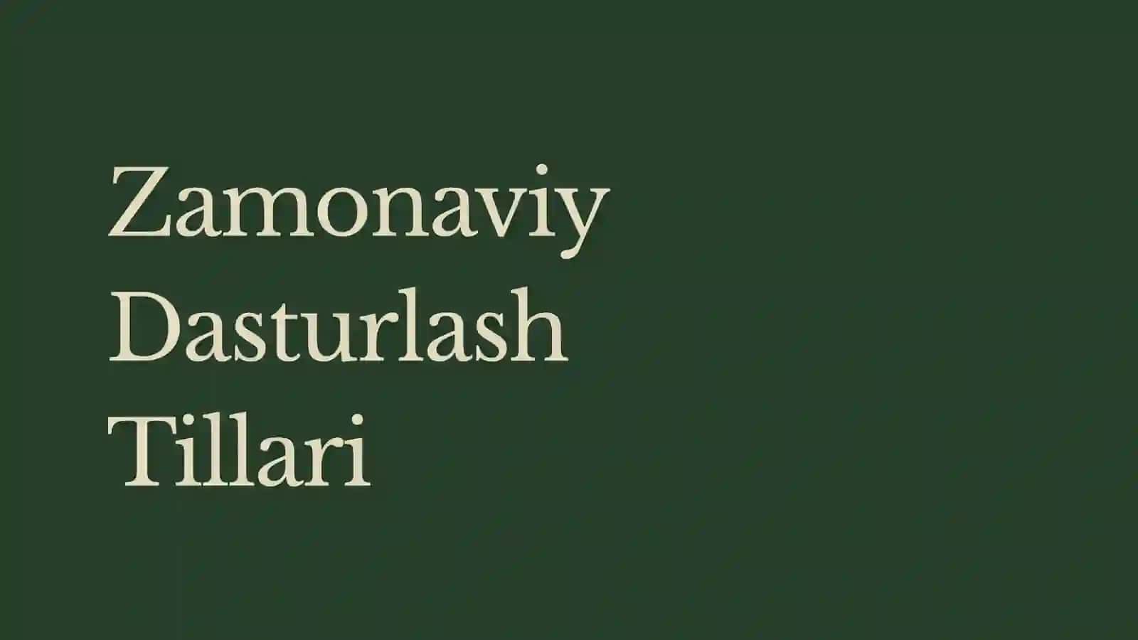 Zamonaviy Dasturlash Tillari 3