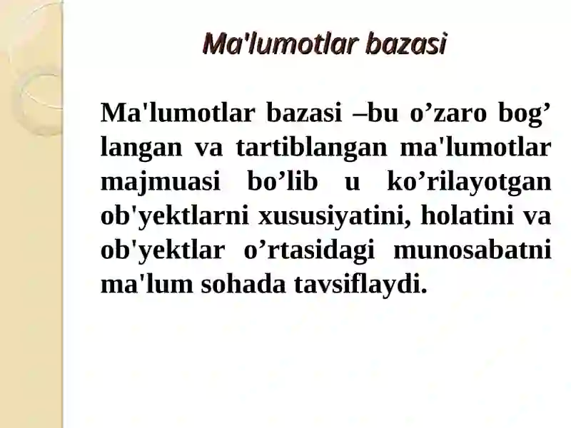 Ma'lumotlar bazasi bilan ishlash 3