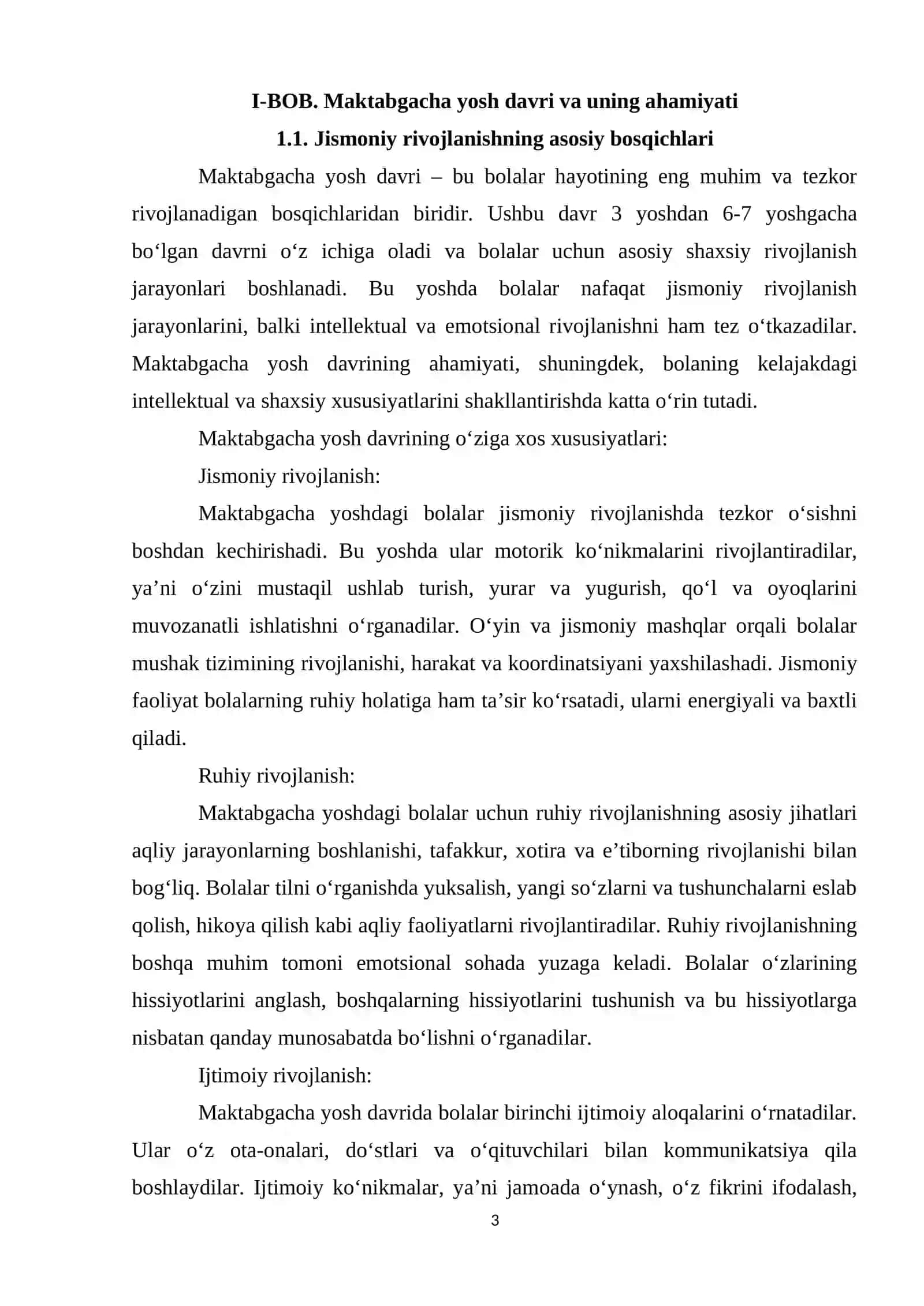 Maktabgacha yoshdagi bolalarning jismoniy va ruhiy rivojlanishining o'ziga xosligi 3
