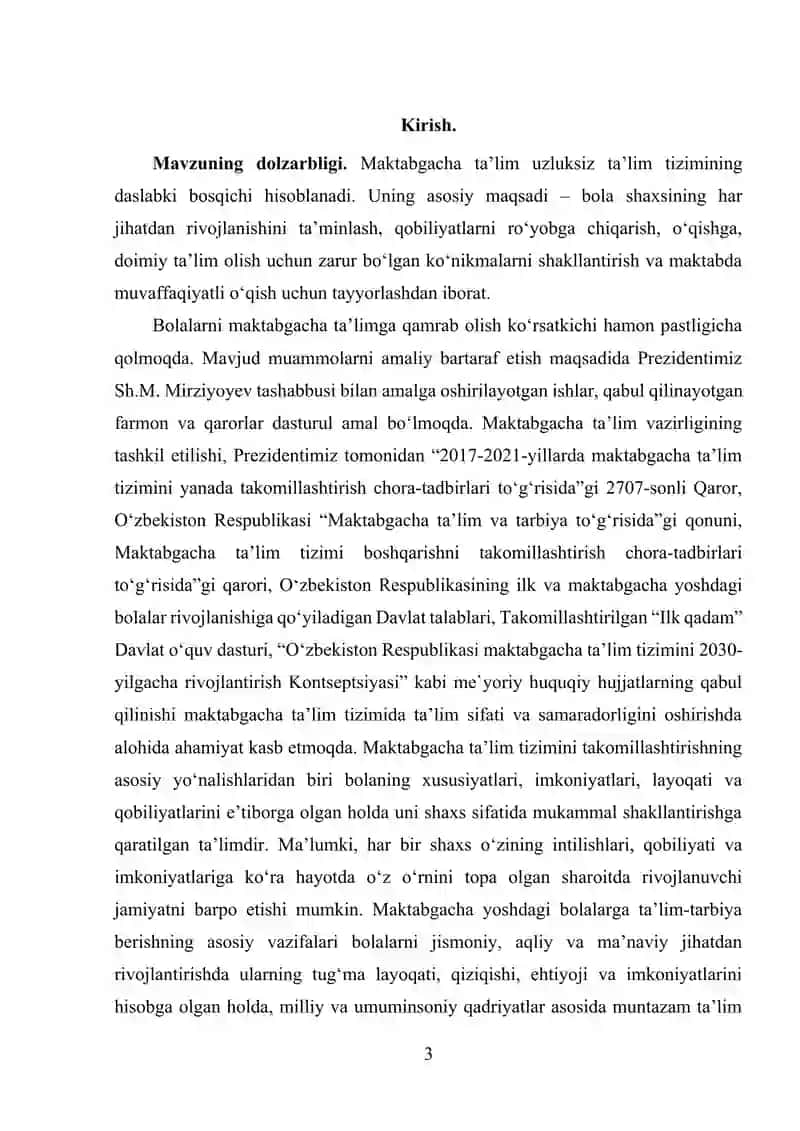 "MAKTABGACHA TA’LIM TARBIYANI TASHKIL ETISH TEXNOLOGIYASI" 3
