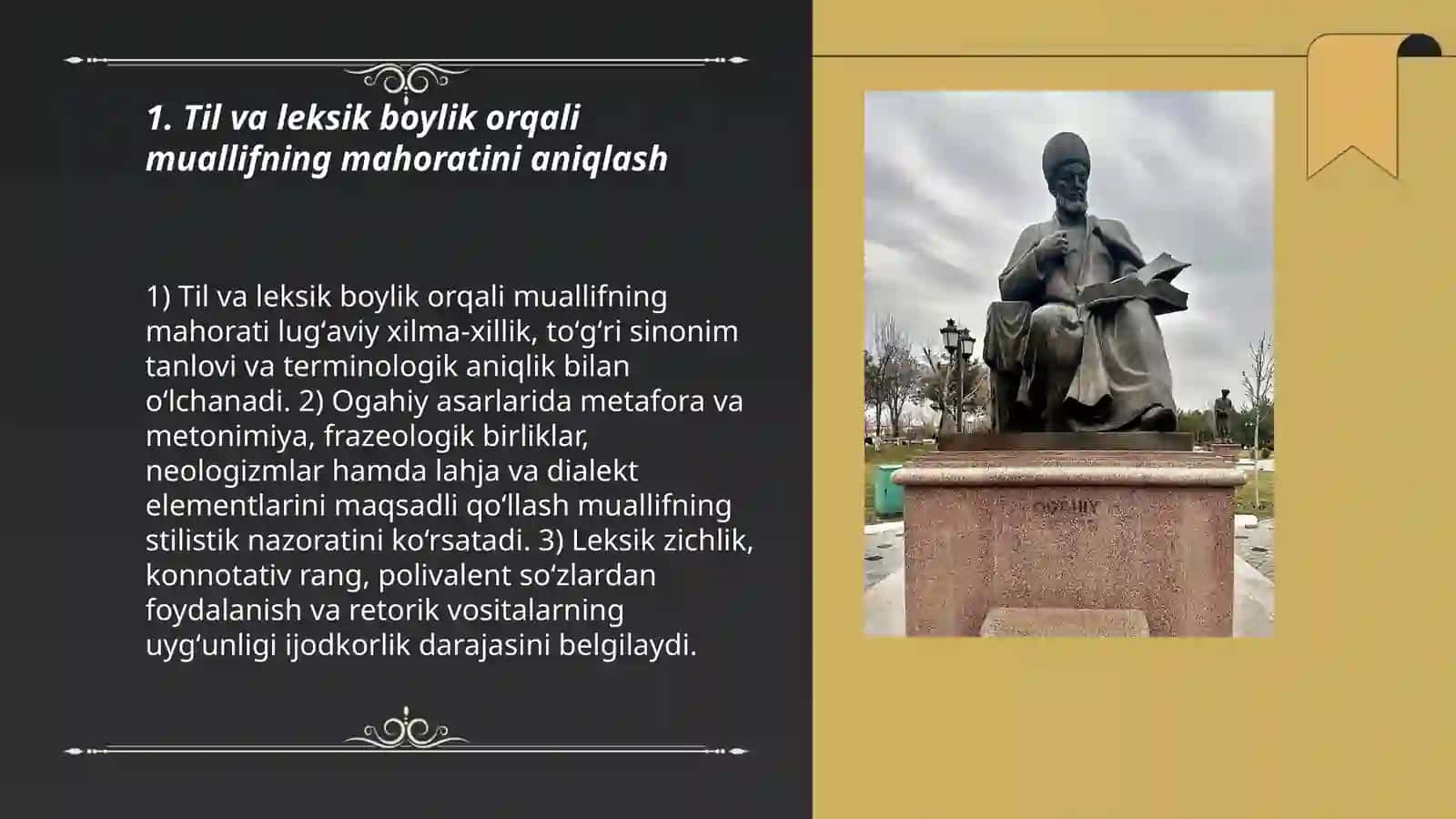 Ogahiy asarlarida muallifning mahorat qirralarini belgilash 3