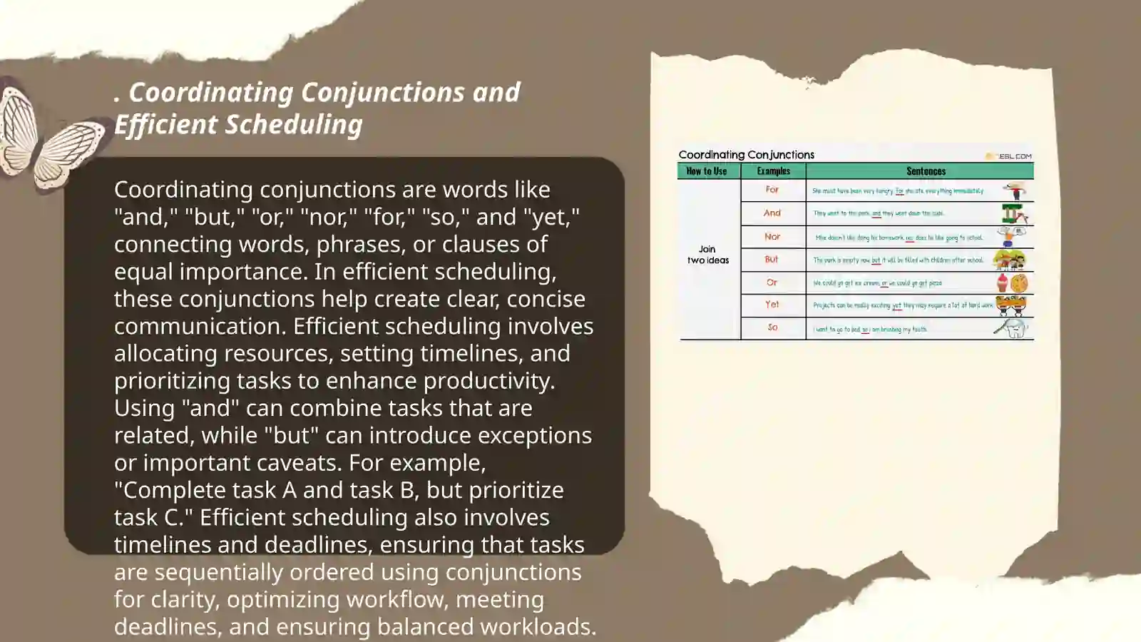 Conjunctions and time management 3