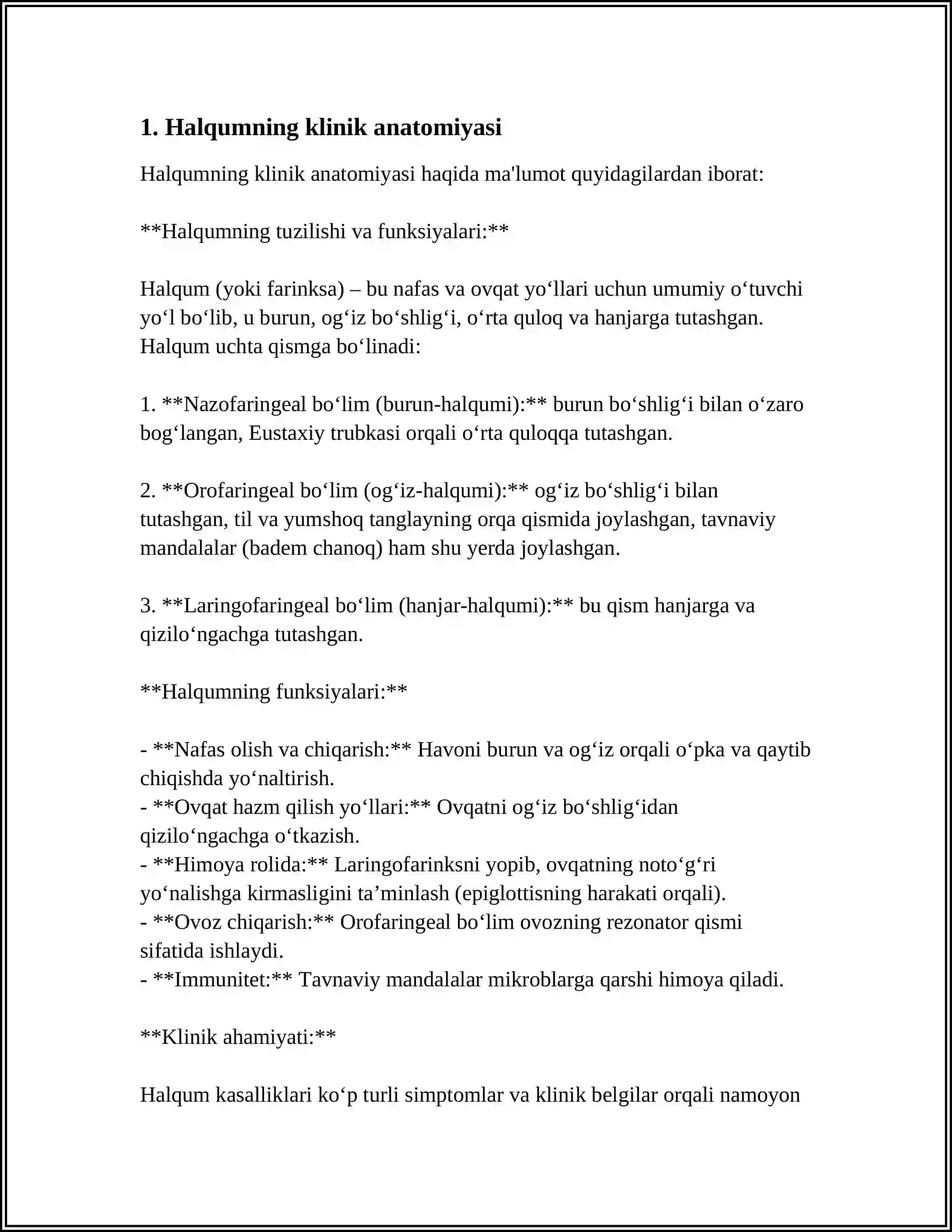 HALQUMNING HIQILDOQ TRAXEYA BRONXLAR VA QIZILOʻNGACHNING KLINIK ANATOMYASI 3