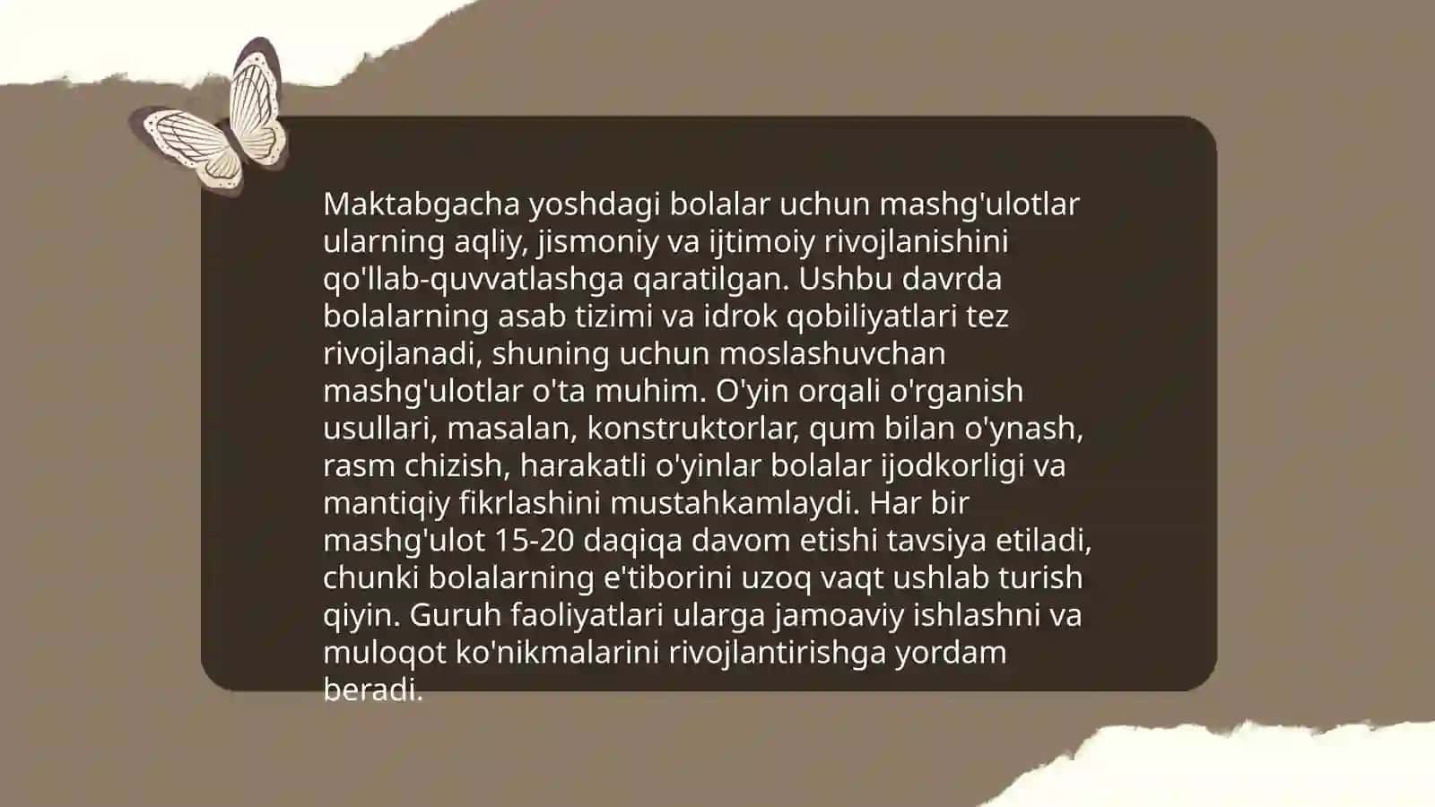 Mashg'ulotlar uchun loyihalar 3